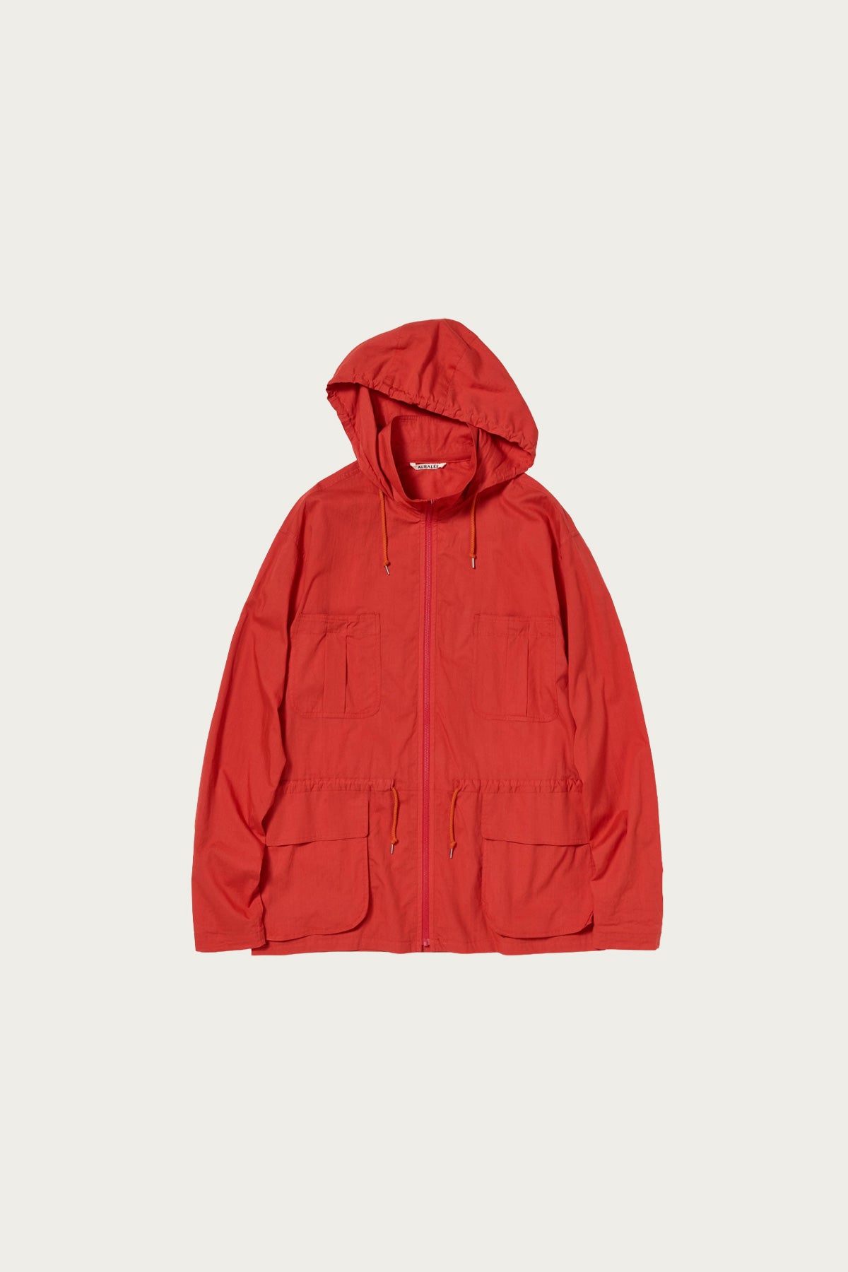 Auralee - Super Fine Cotton Lawn Hooded Blouson - Red - Canoe Club