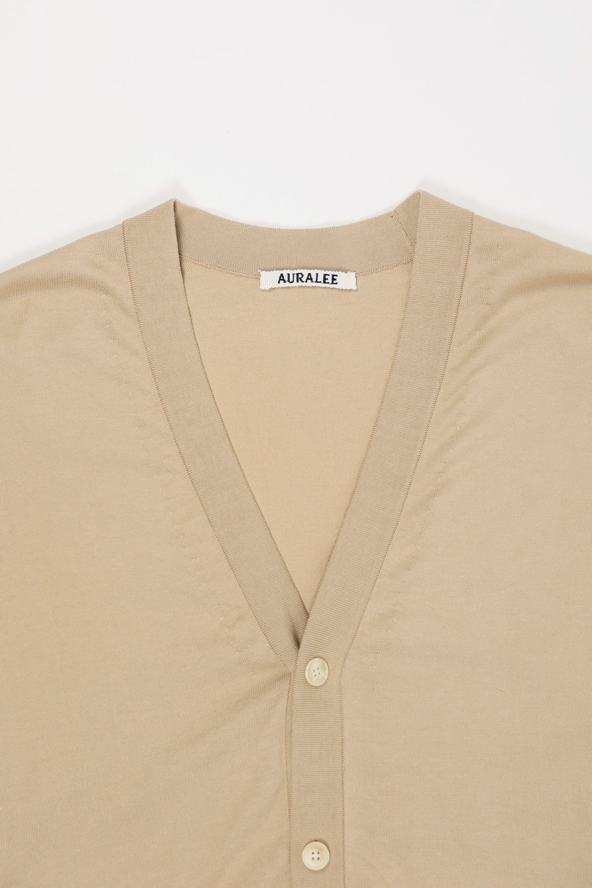 Auralee - Super High Gauge Cotton Knit Cardigan - Beige - Canoe Club