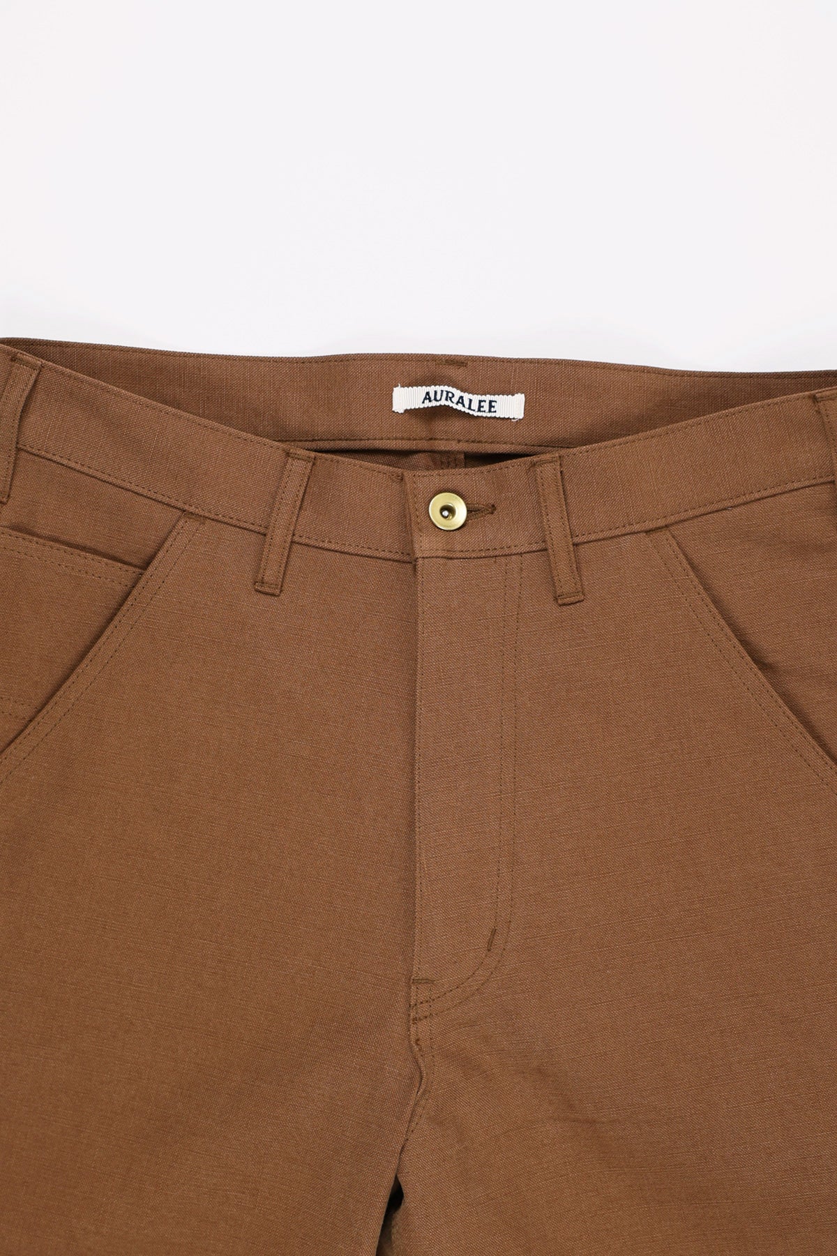 Auralee - Washed Heavy Canvas Pants - Brown - Canoe Club