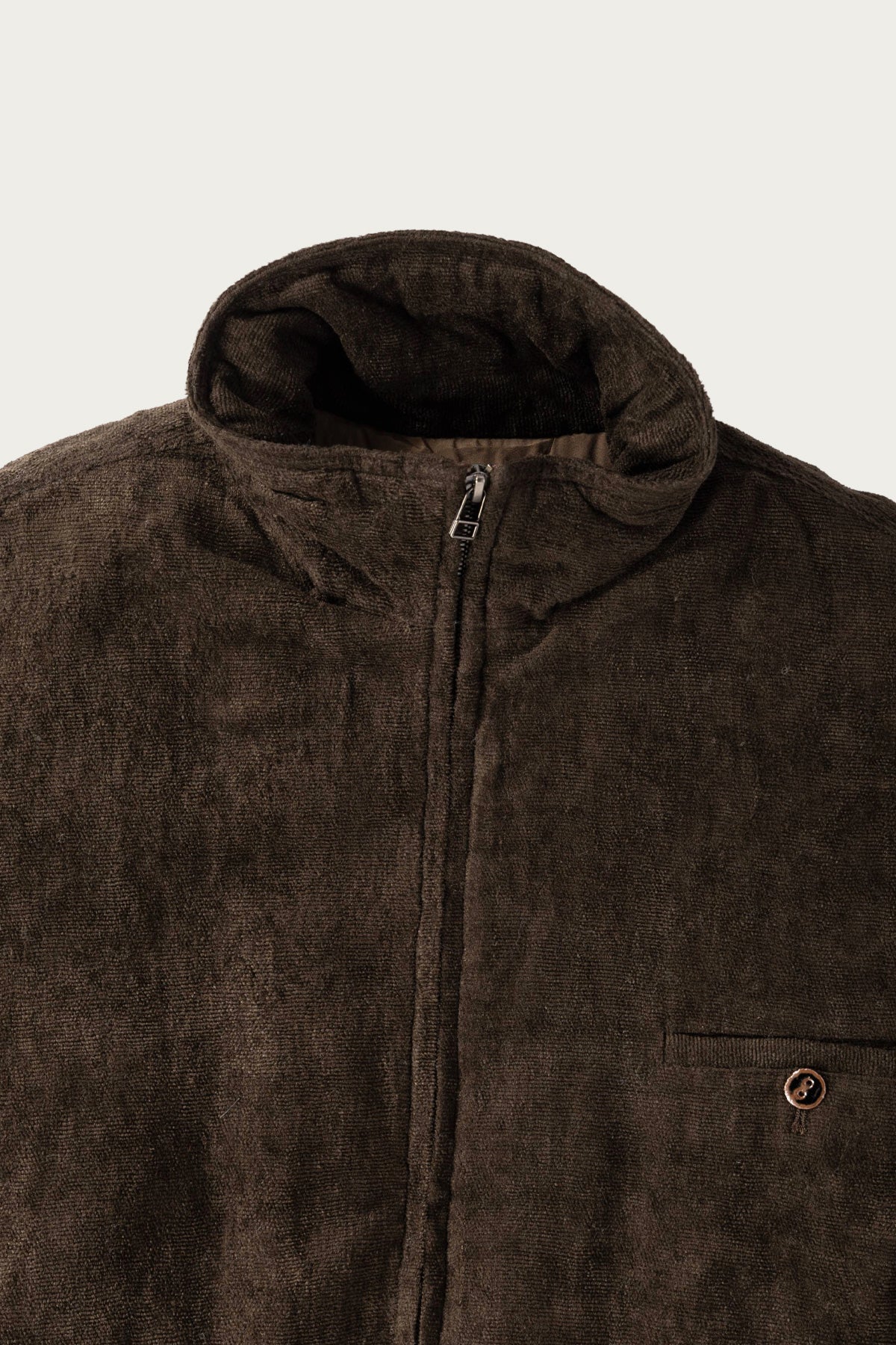 Aviva Jifei Xue - Padded Track Blouson - Carob Linen Velvet - Canoe Club