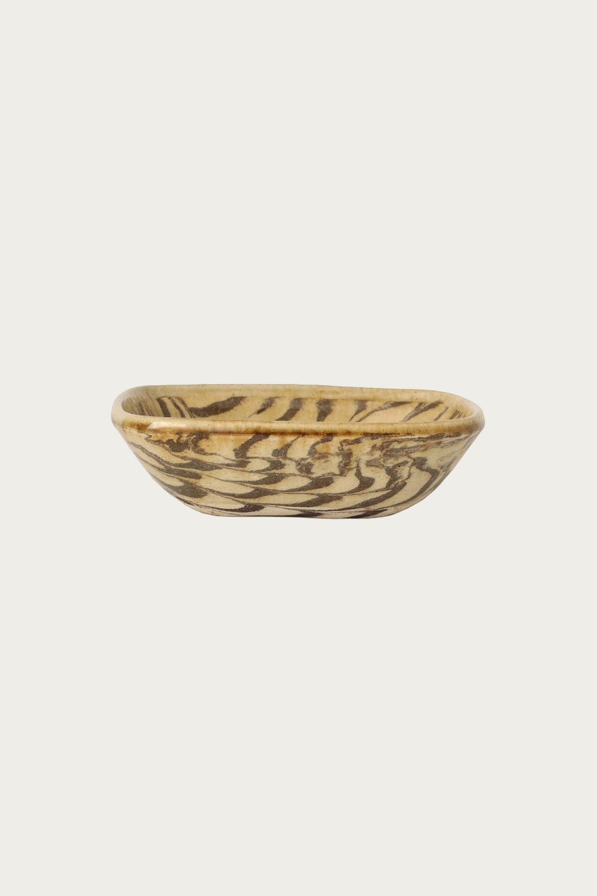Beams Japan - Nanao Yoshihrio Square Bowl - Tan/Zig Zag - Canoe Club