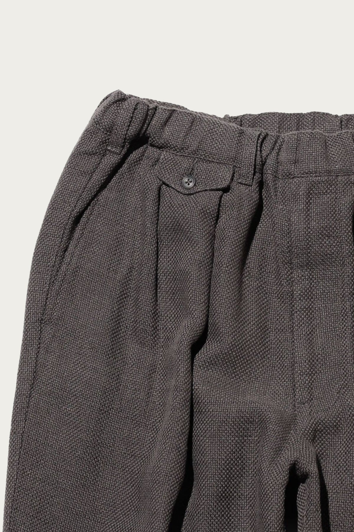Beams Plus - 2 Pleats Relax Trousers COTTON Linen - Grey - Canoe Club