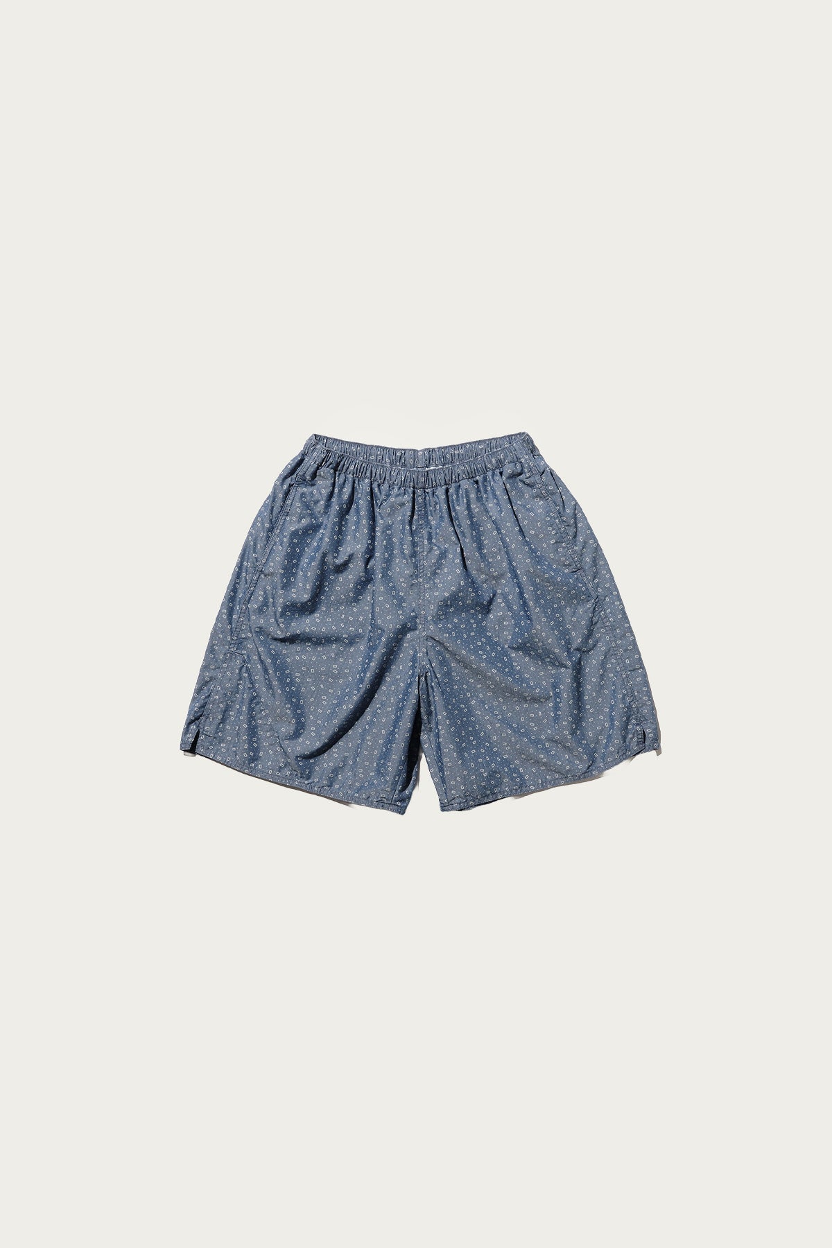 Beams Plus - MIL Athletic Shorts NYCO Indigo Chambray Discharge Print - Calico - Canoe Club