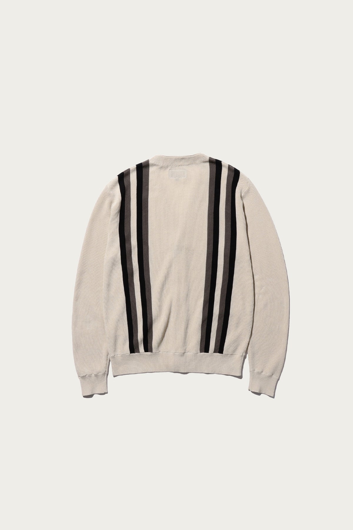 Beams Plus - Cardigan Stripe - Beige - Canoe Club
