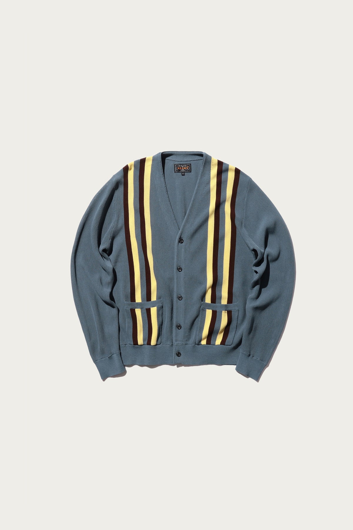 Beams Plus - Cardigan Stripe - Blue - Canoe Club