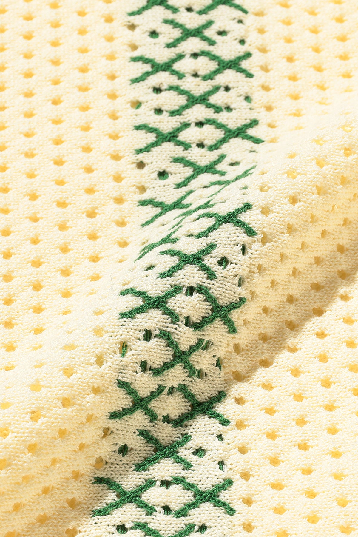 Beams Plus - Knit Polo Mesh Stripe - Off White - Canoe Club