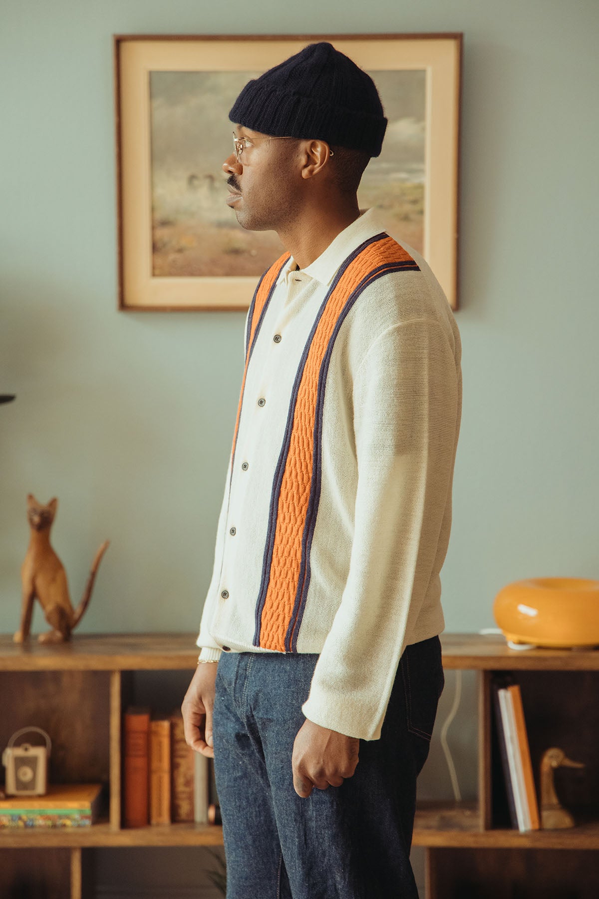 Beams Plus - Knit Polo Stripe - White - Canoe Club