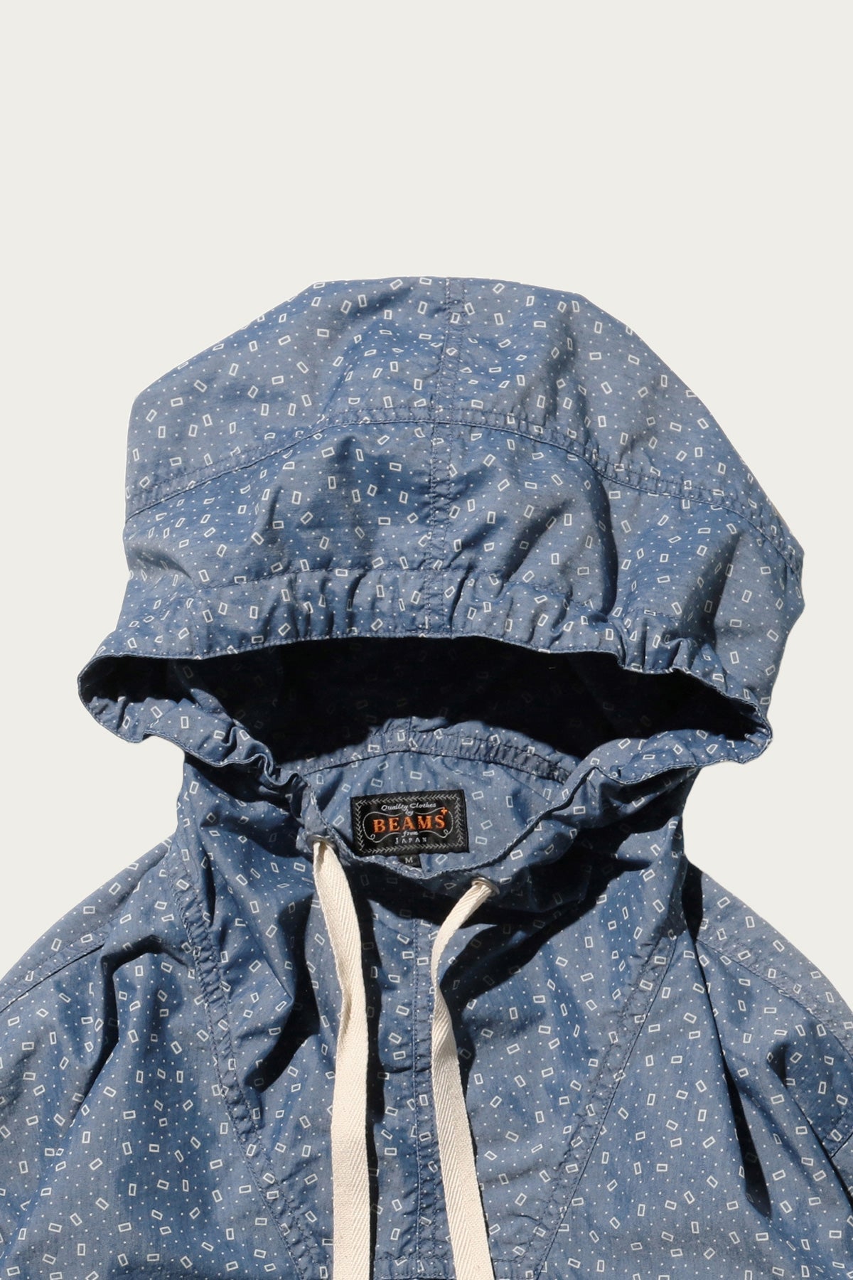 Beams Plus - MIL Smock NYCO Indigo Chambray Discharge Print - Calico - Canoe Club