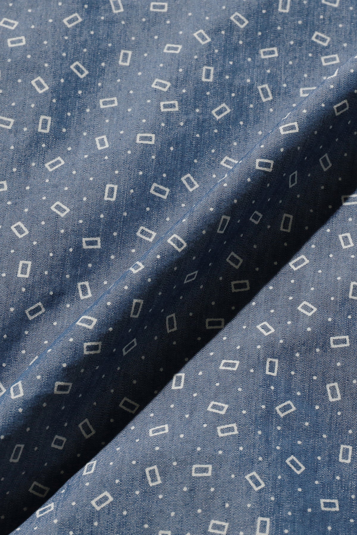 Beams Plus - MIL Smock NYCO Indigo Chambray Discharge Print - Calico - Canoe Club