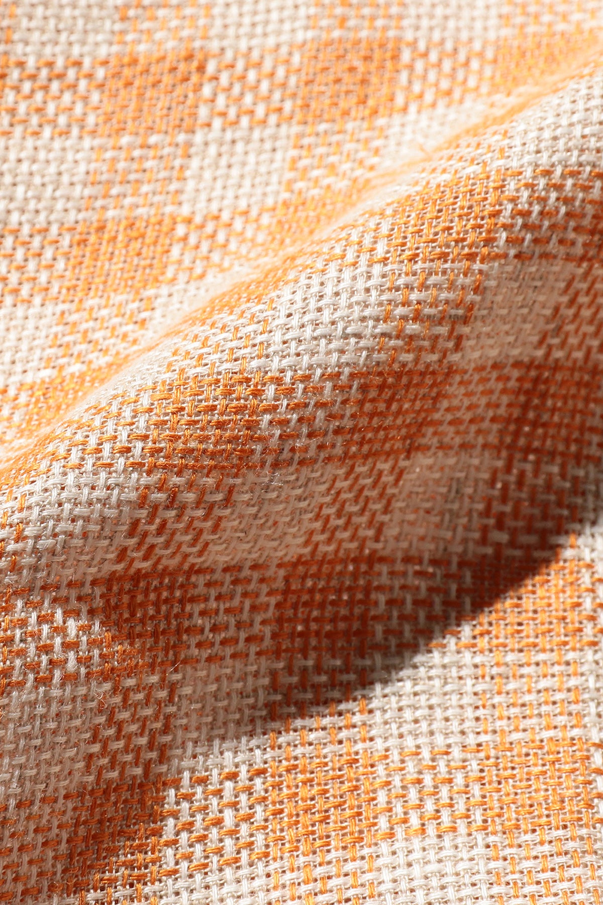 Beams Plus - Open Collar Pajama Plaid Linen - Orange - Canoe Club