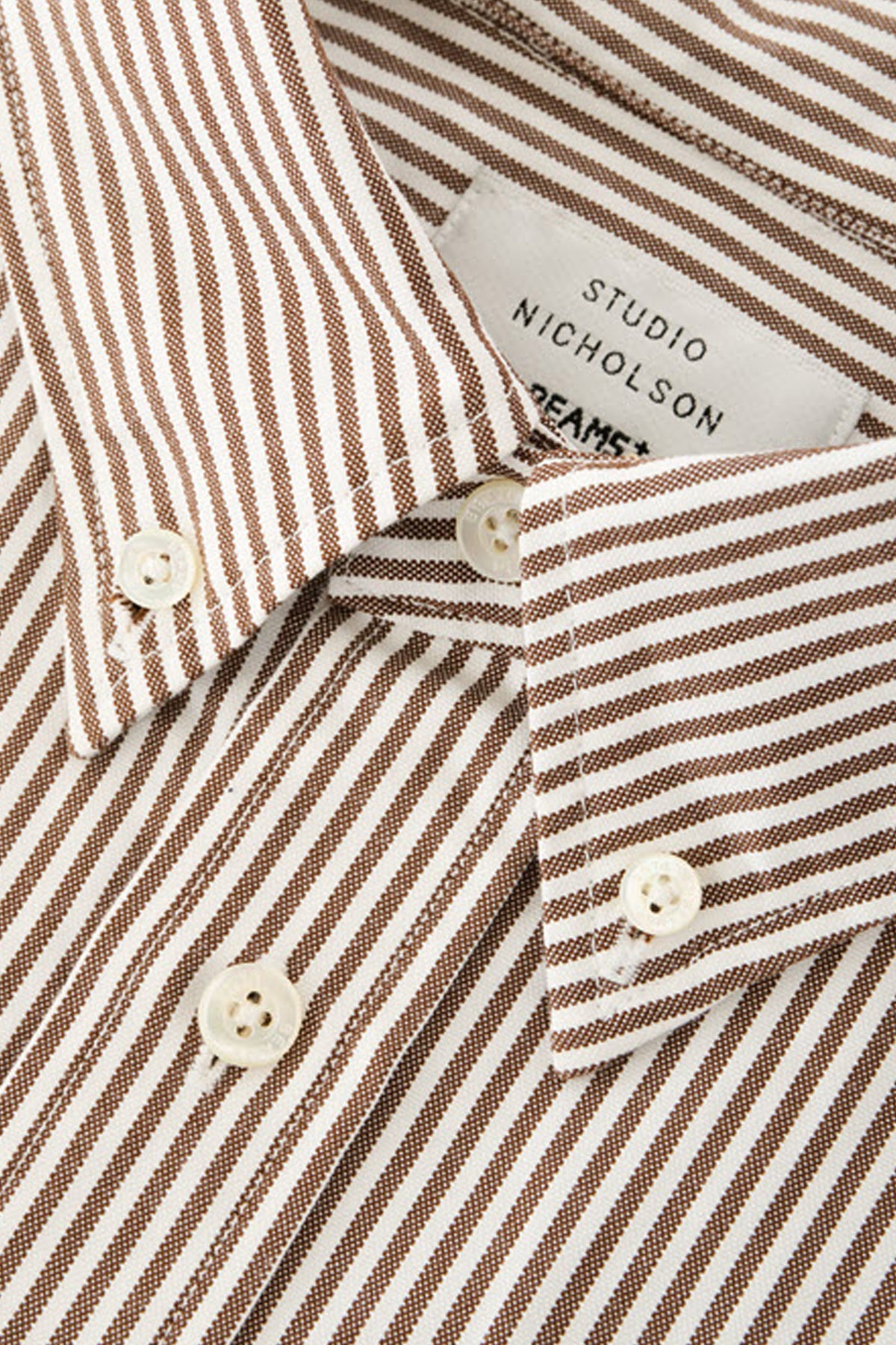 Beams Plus - Studio Nicholson x Beams+ Lisa Oxford Shirt - Brown/White Stripe - Canoe Club