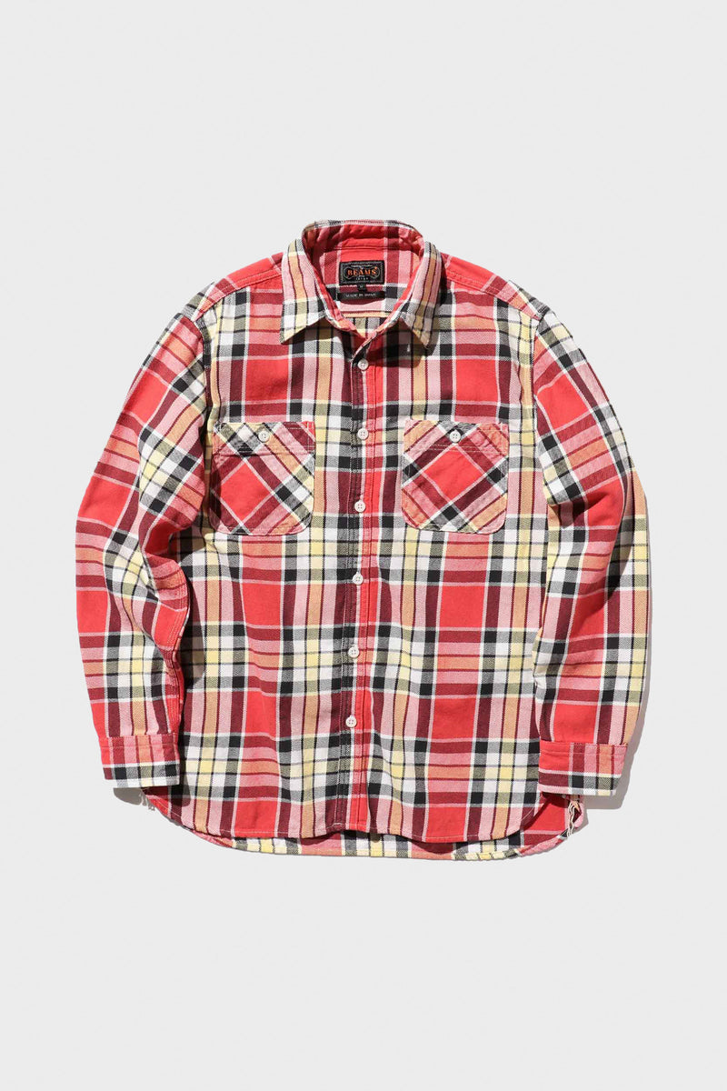 Beams+ Workshirt Nel Check | Red | Canoe Club