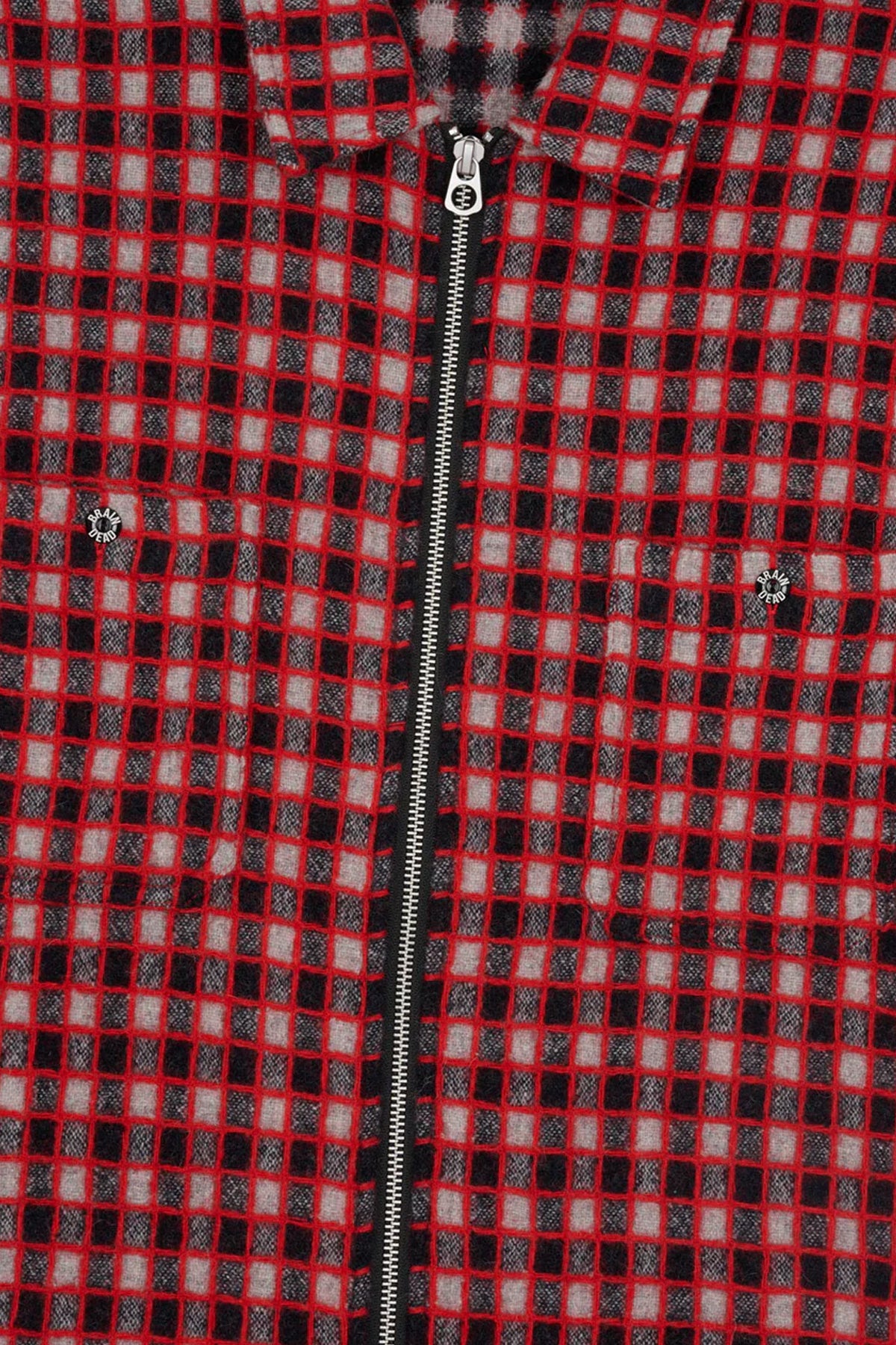 Brain Dead - Check Mate Flannel Zip Shirt - Black/Multi - Canoe Club