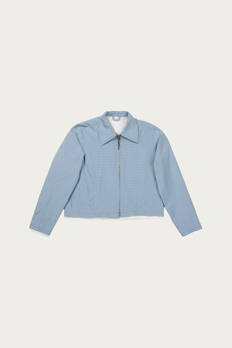 Camiel Fortgens Fitted Zip Jacket | Blue/Grey/White Check | Canoe Club