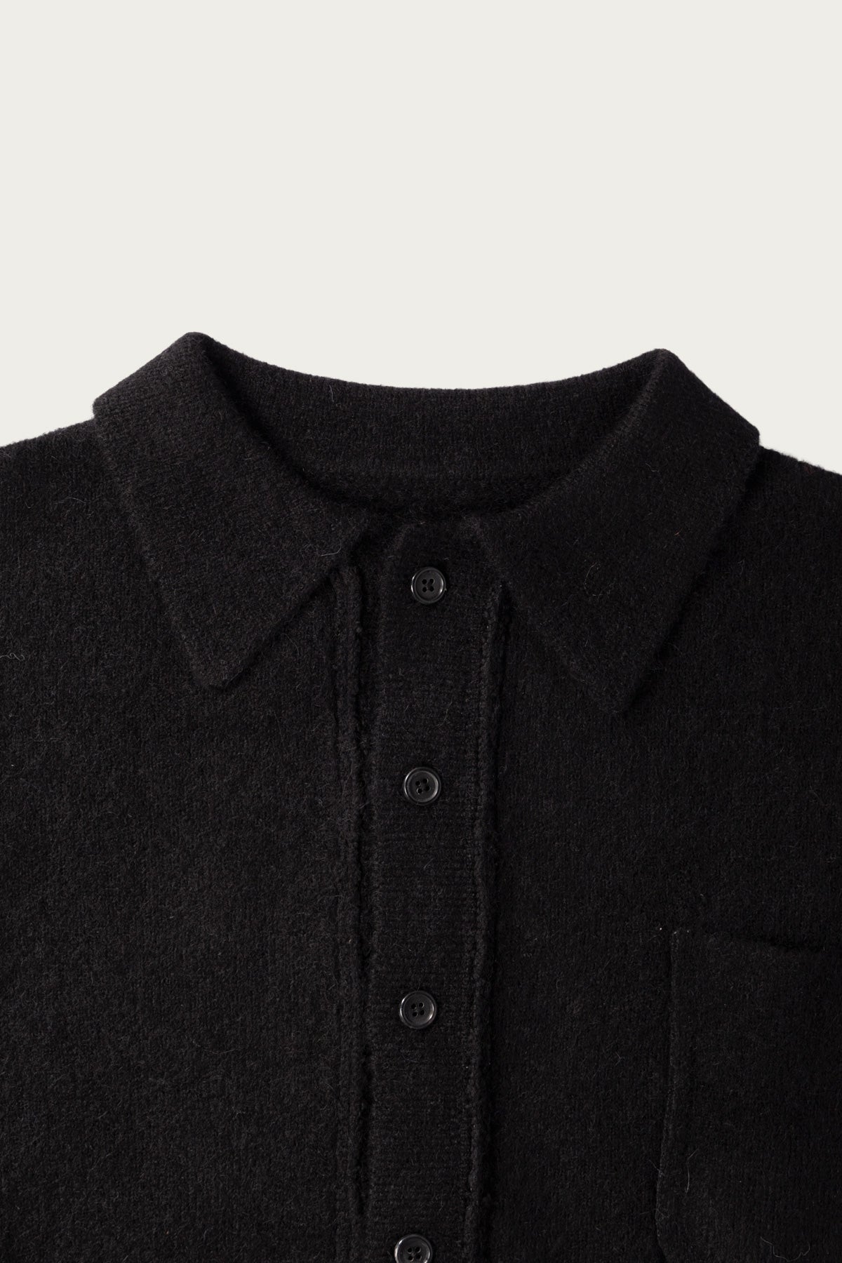 Camiel Fortgens - Hairy Cardigan - Black Alpaca Wool - Canoe Club