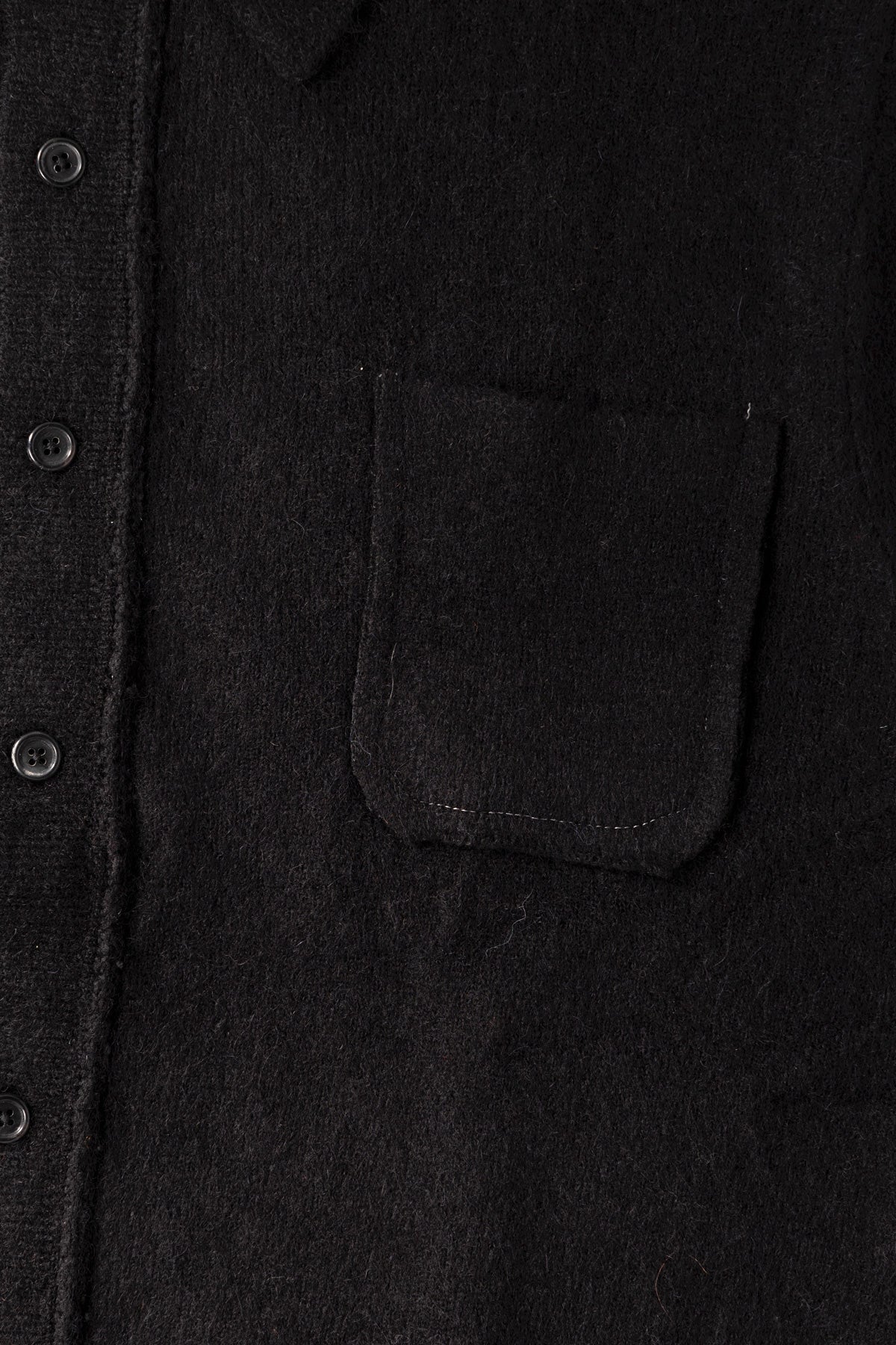 Camiel Fortgens - Hairy Cardigan - Black Alpaca Wool - Canoe Club