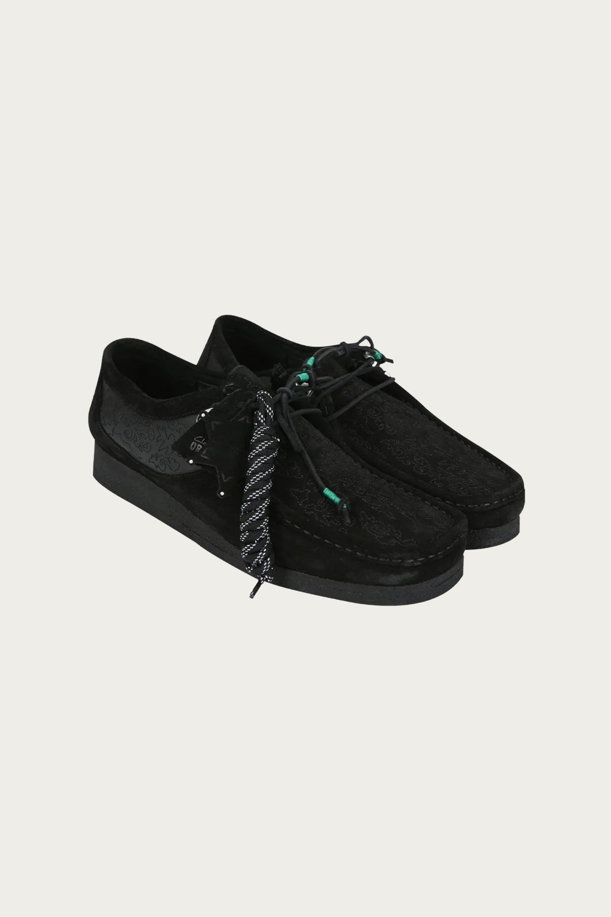 Clarks - Anderson Bell x Clarks Wallabee - Black Embroidery - Canoe Club