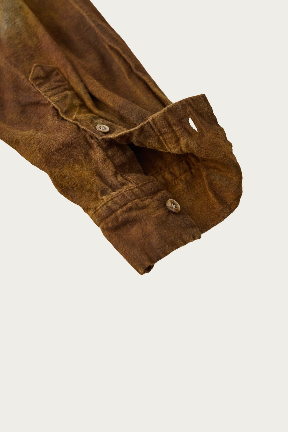 CONFECT - Brushed Uneven Dyed Regular Collar Shirt - Brown - Canoe Club