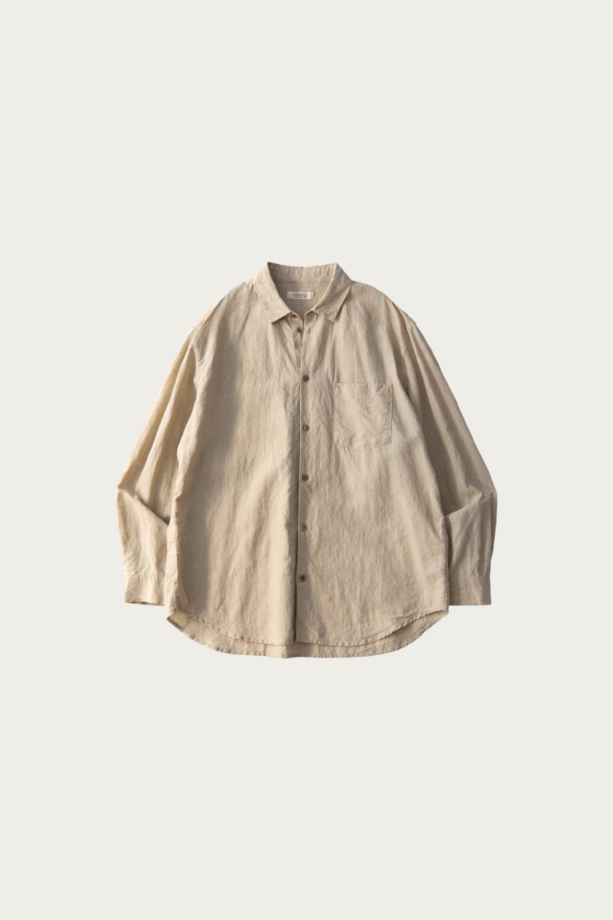 CONFECT - High Count Linen Regular Collar Shirt - Natural - Canoe Club