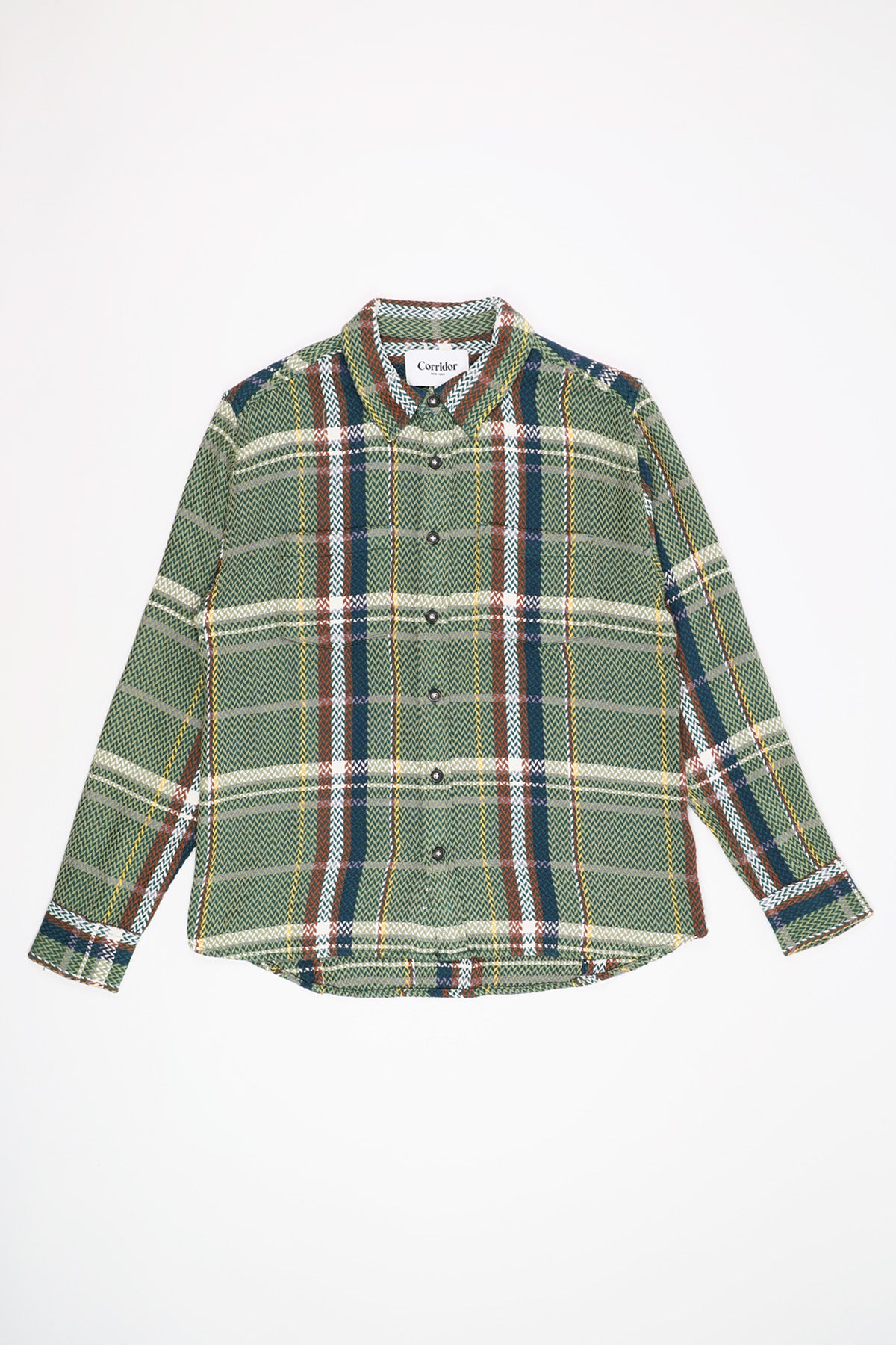 Corridor - Acid Plaid Cabin Longsleeve - Army - Canoe Club
