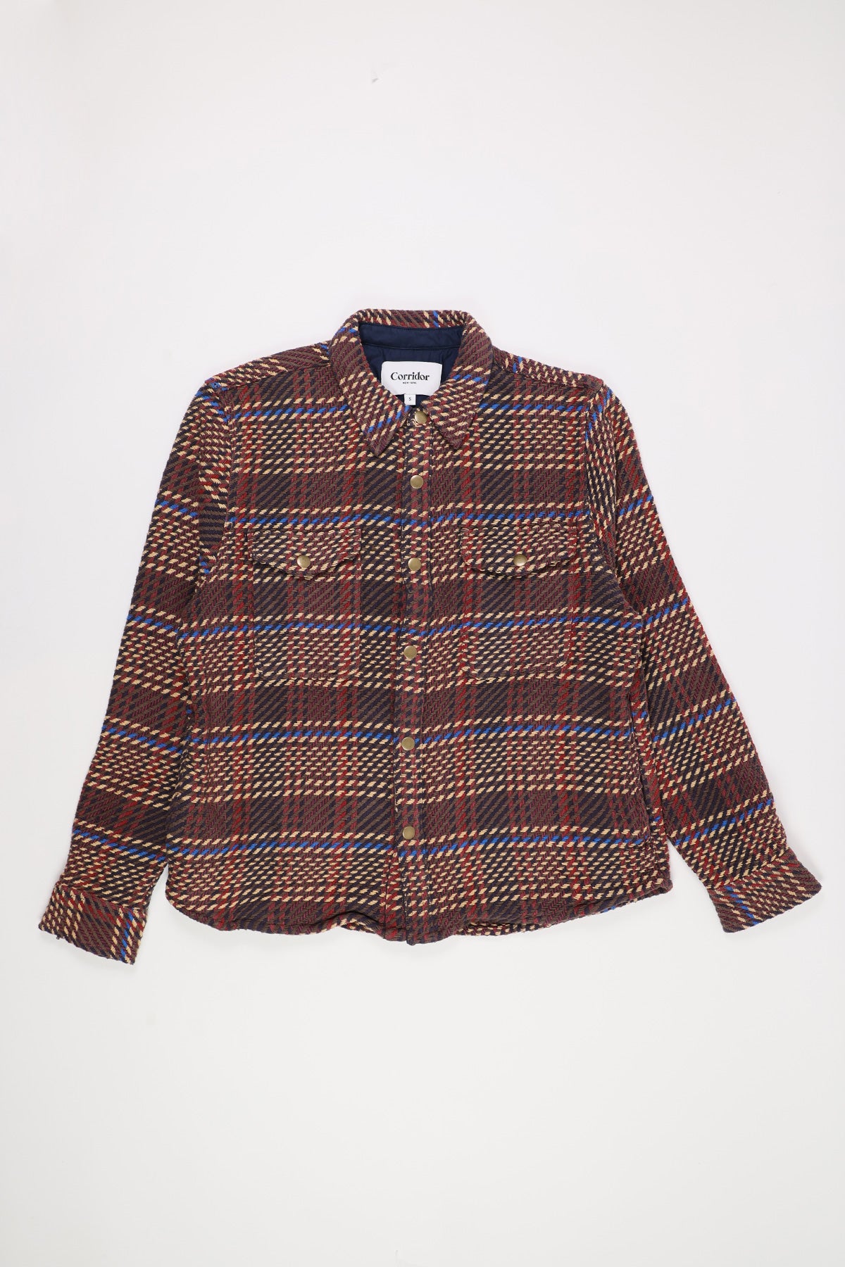 Corridor - Corded Plaid Shirt Jacket - Brown - Canoe Club