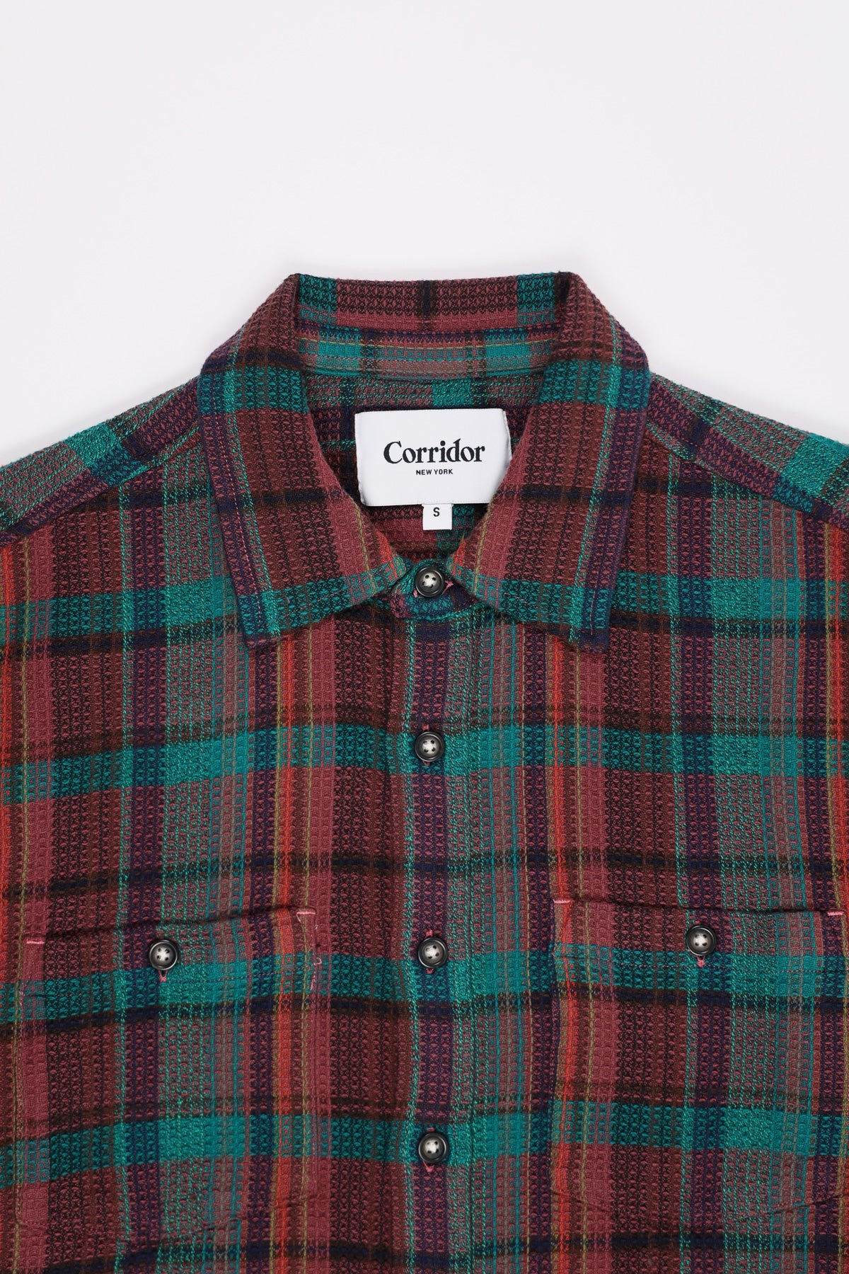 Corridor - Ruby Waffle Madras Longsleeve - Multi - Canoe Club