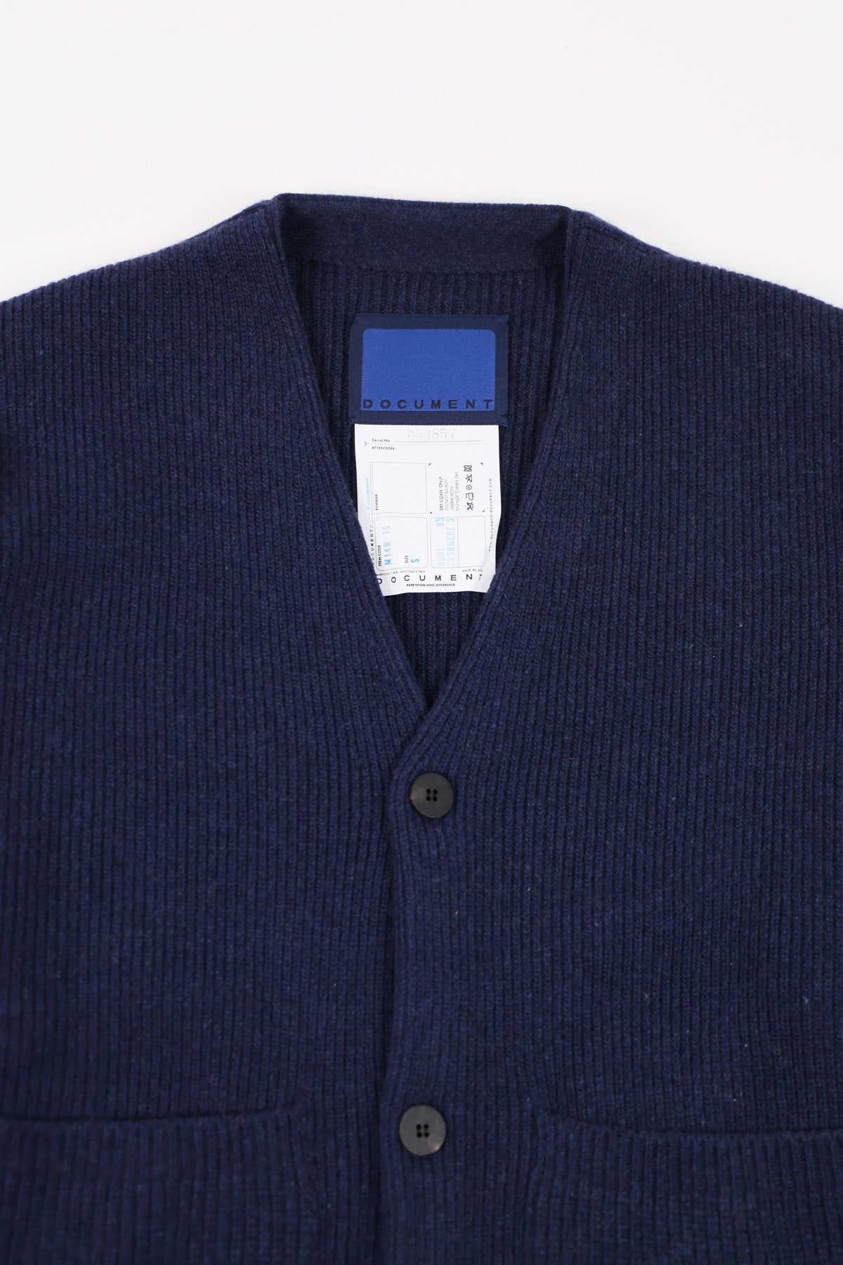 Document - Cashmere Blend V-Cardigan - Ocean - Canoe Club