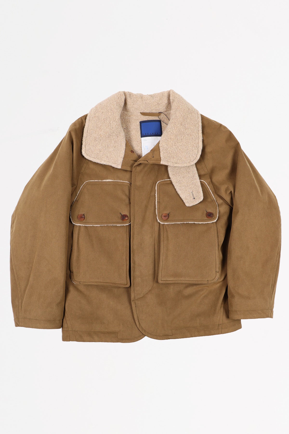 Document - Vegan Suede Big Pocket Jacket - Tan - Canoe Club