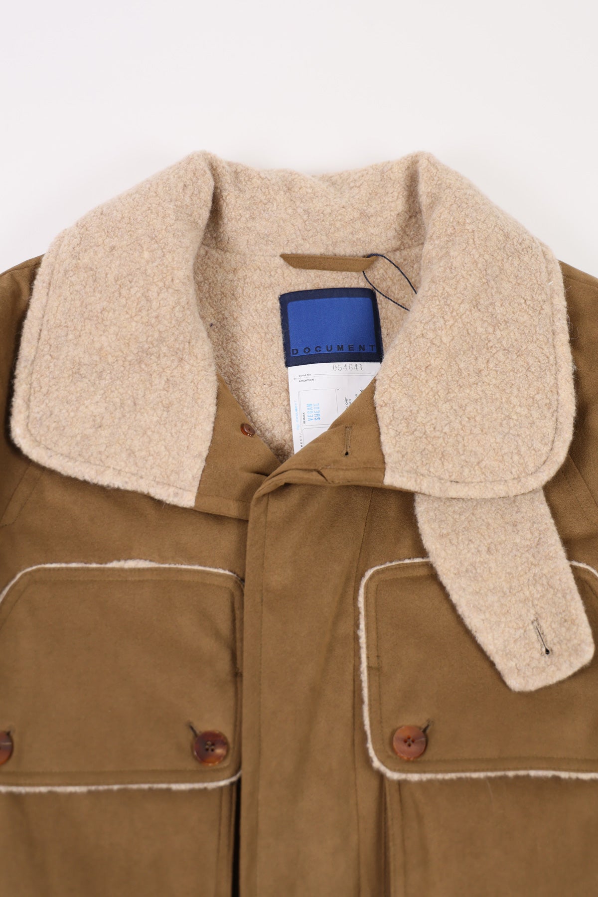 Document - Vegan Suede Big Pocket Jacket - Tan - Canoe Club