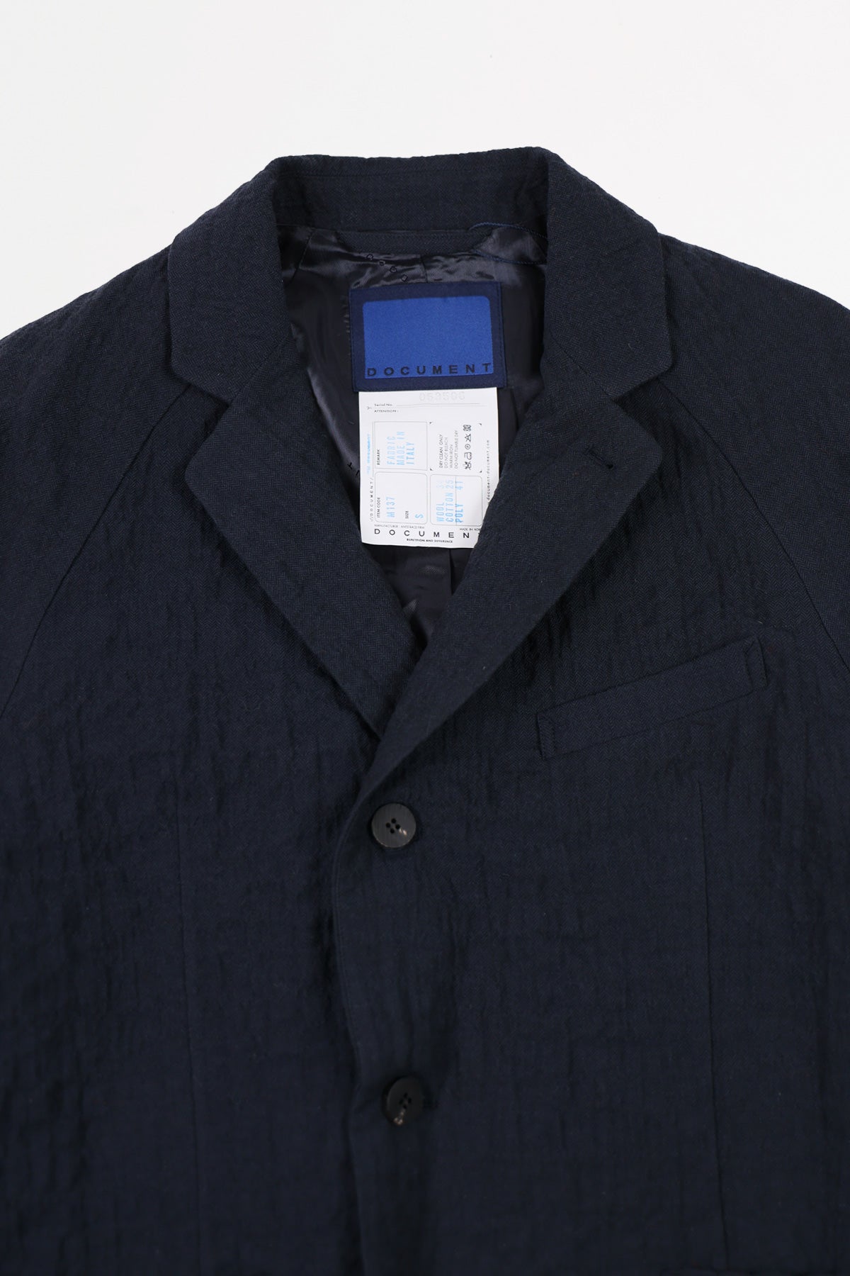 Document - Wool Cotton Raglan Jacket - Navy - Canoe Club