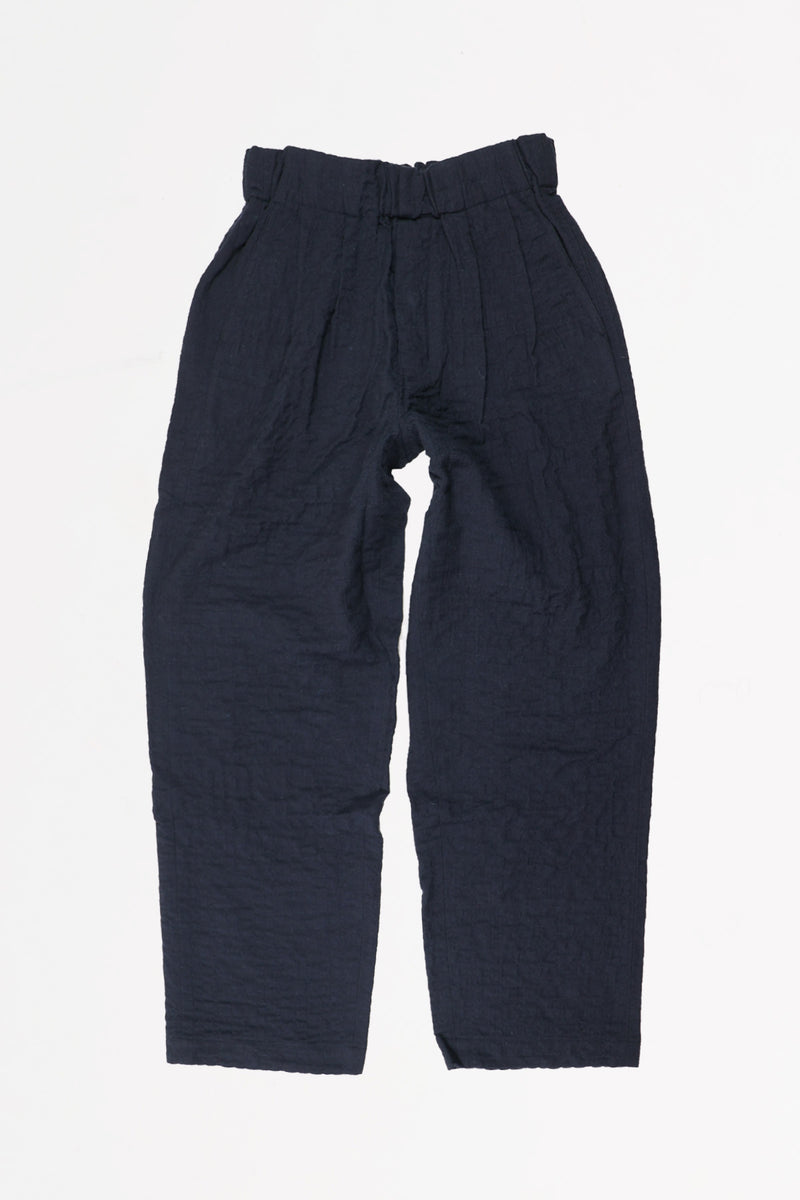 Document Wool Cotton Tucked Easy Pants Navy Canoe Club