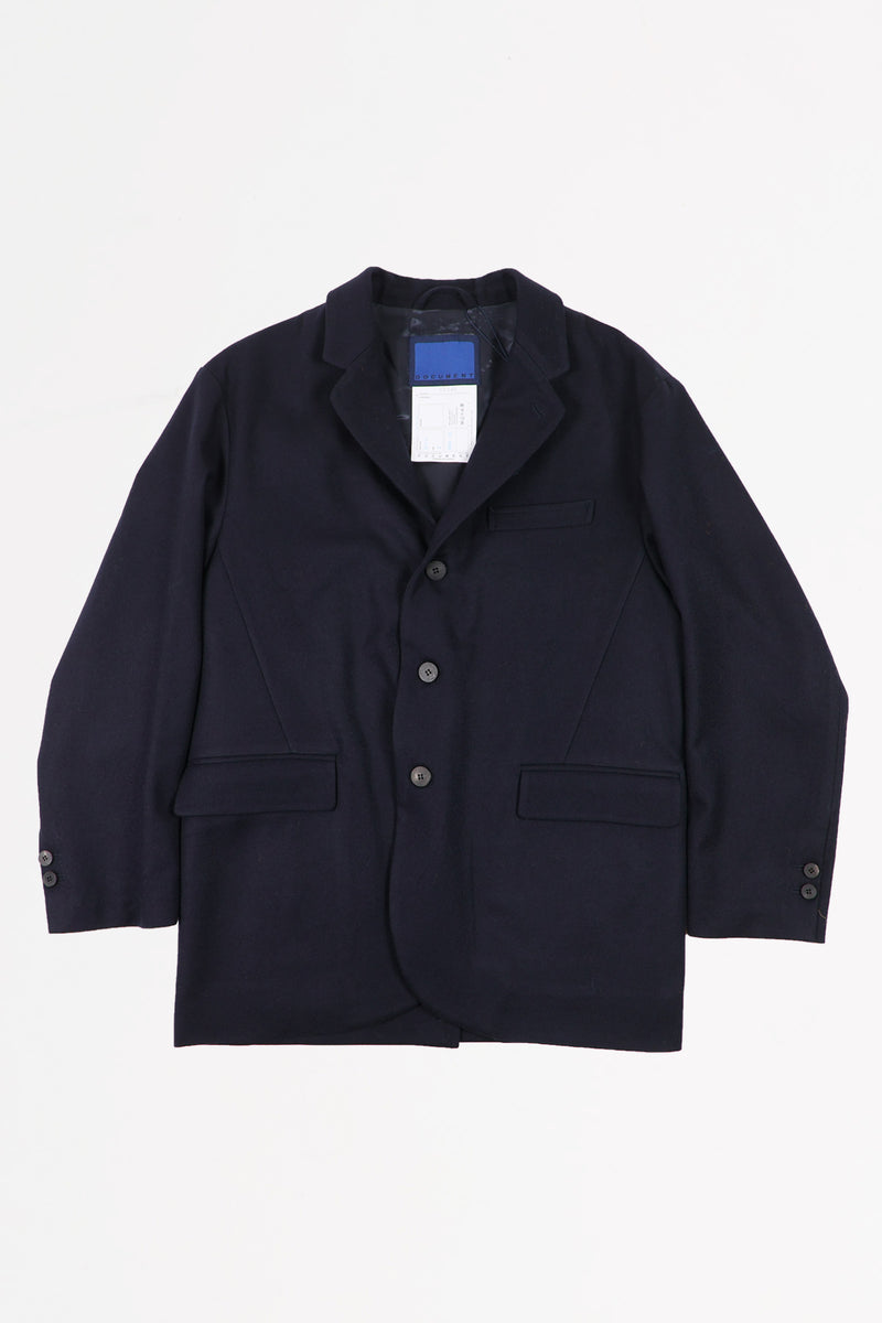 Document Wool Melton Set Up Jacket | Dark Navy | Canoe Club