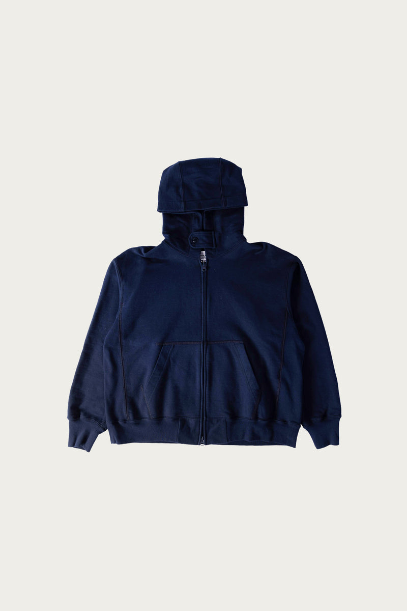 Engineered Garments Workaday Zip Hoodie | Solid Navy Cotton French