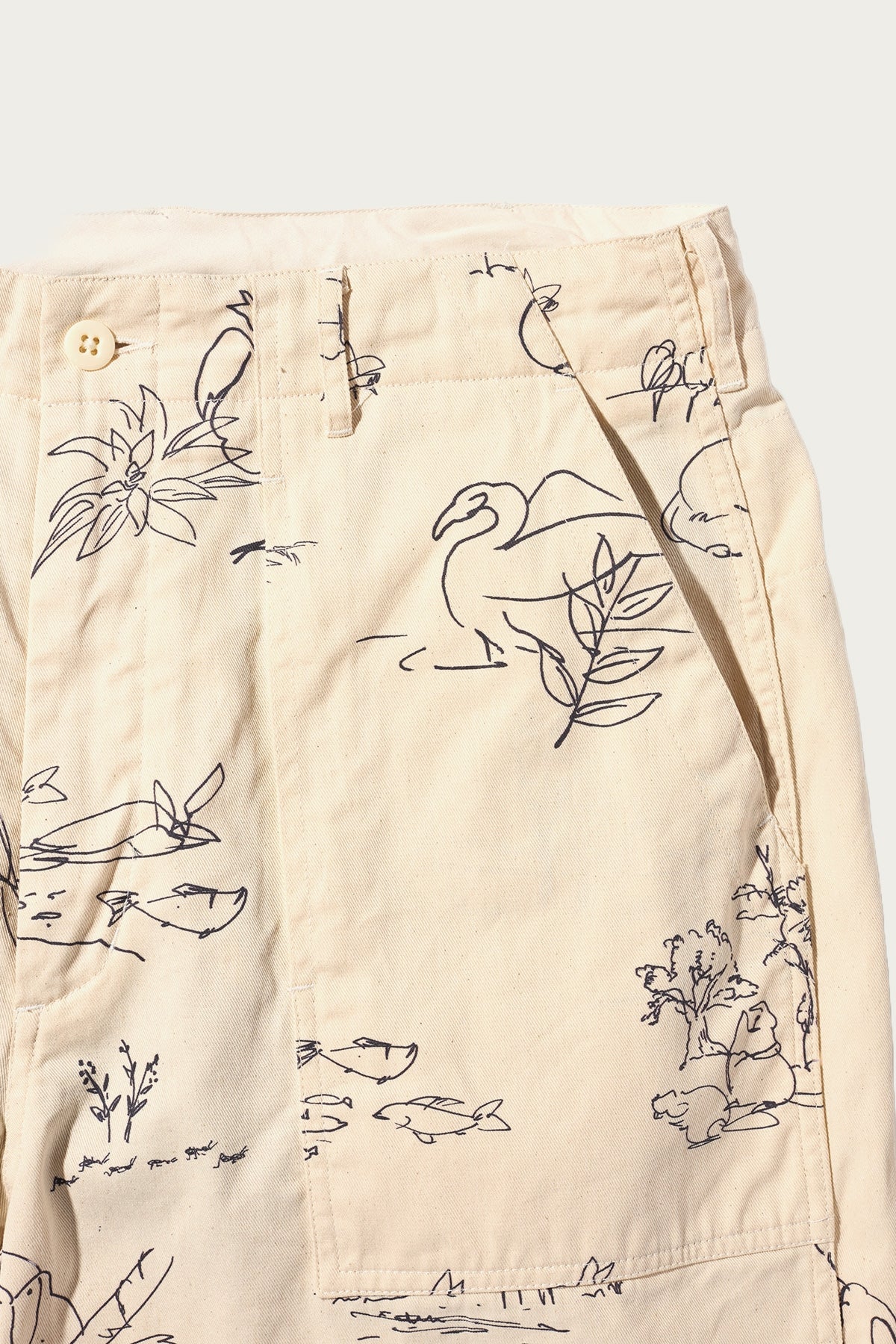 Engineered Garments - Fatigue Pant - Natural Animal Print 6.5oz Natural Twill - Canoe Club