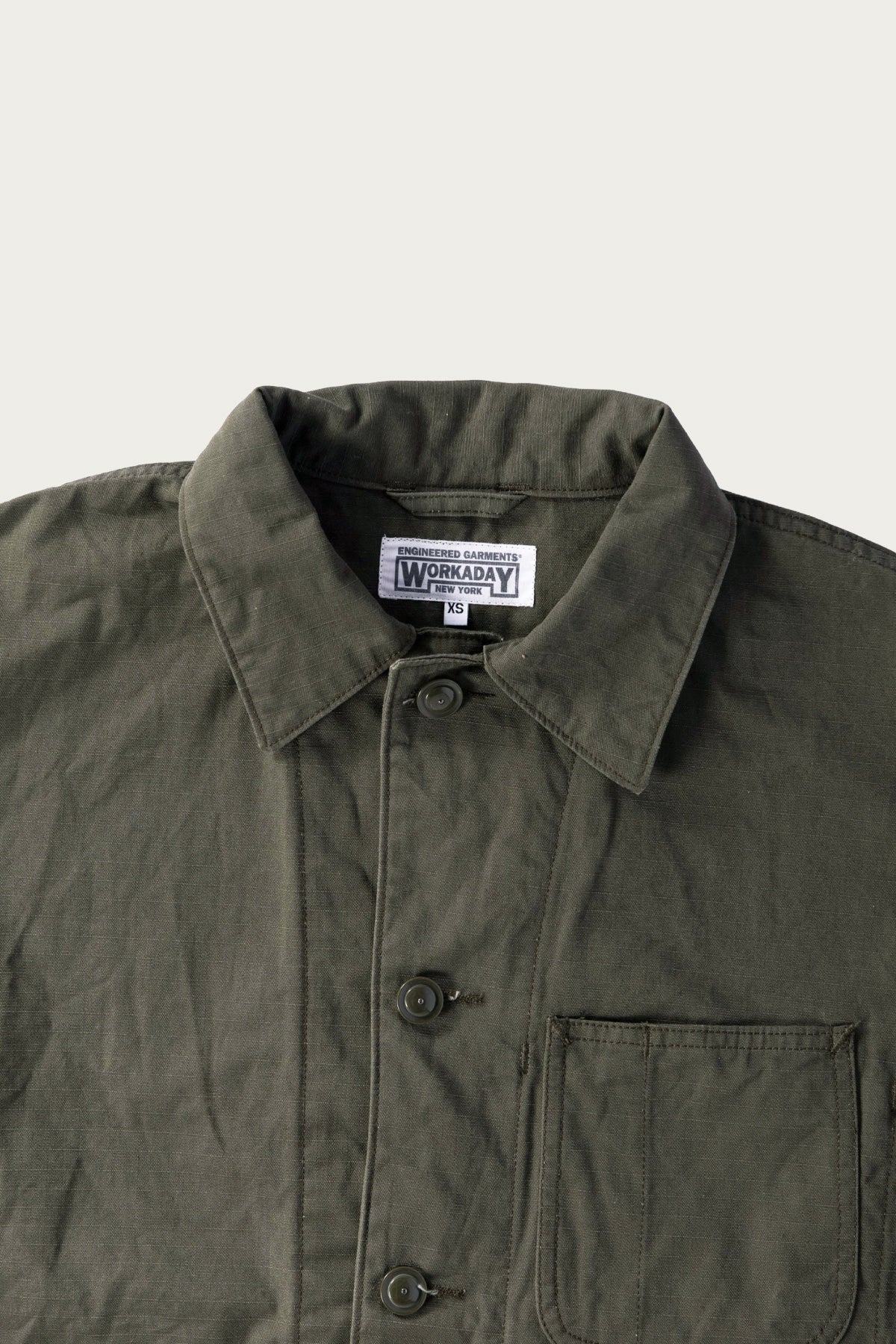 Engineered Garments Workaday - Utility Jacket - Olive Heavyweight Cotton Ripstop - Canoe Club