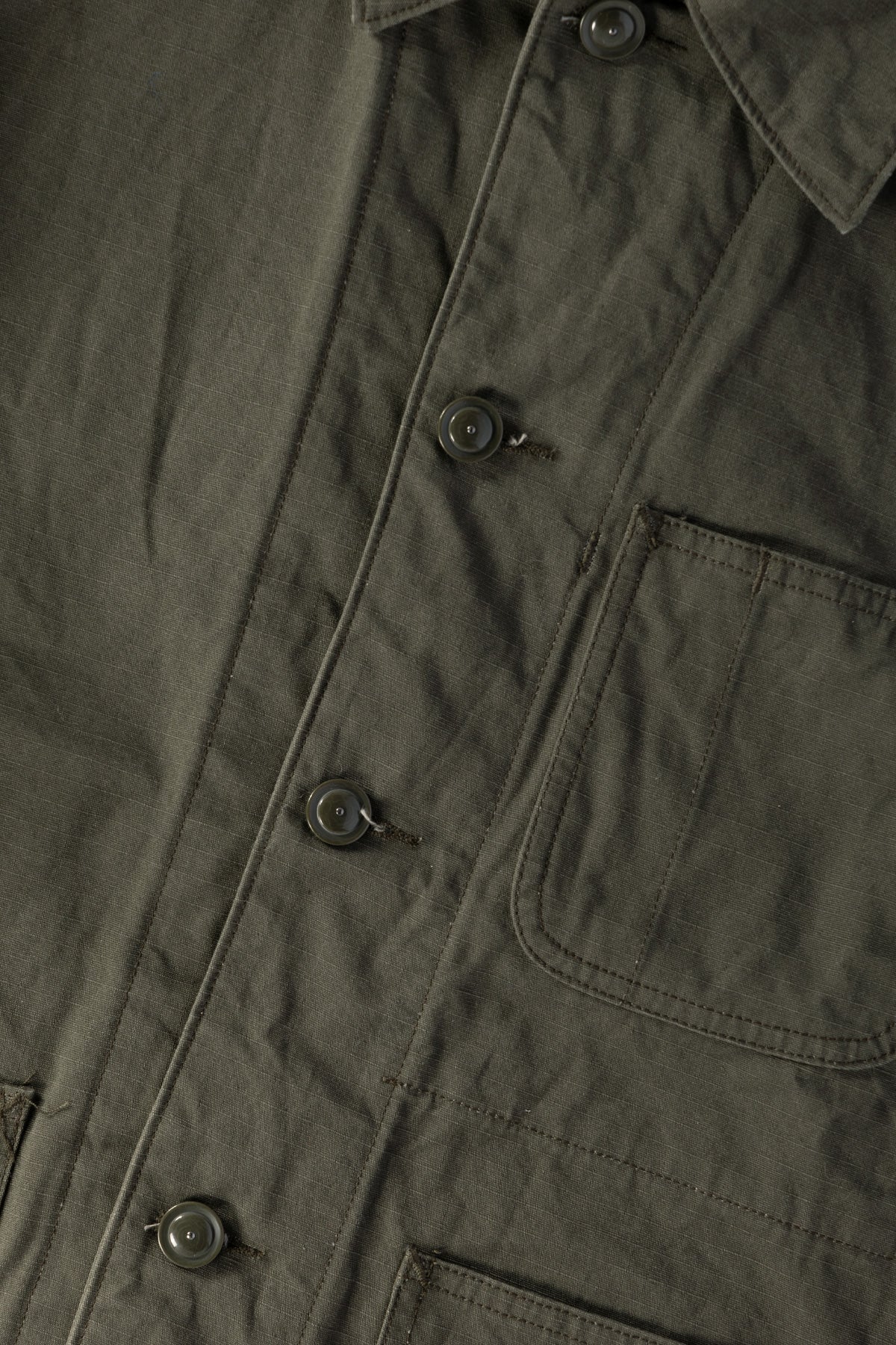 Engineered Garments Workaday - Utility Jacket - Olive Heavyweight Cotton Ripstop - Canoe Club