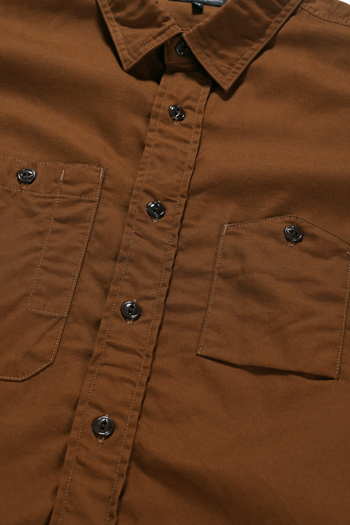 Engineered Garments - Work Shirt - Brown Cotton Micro Sanded Twill - Canoe Club