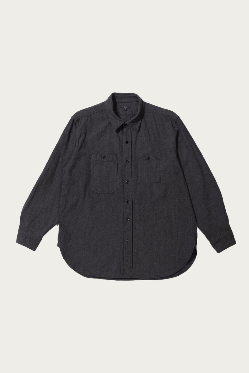Engineered Garments Work Shirt | Dk. Grey Cotton Herringbone