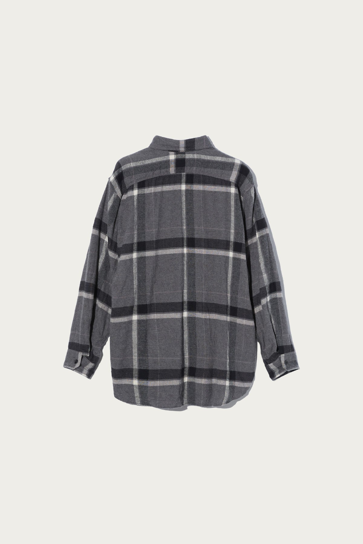 Engineered Garments - Work Shirt - Grey/Black Cotton Brushed Big Plaid - Canoe Club