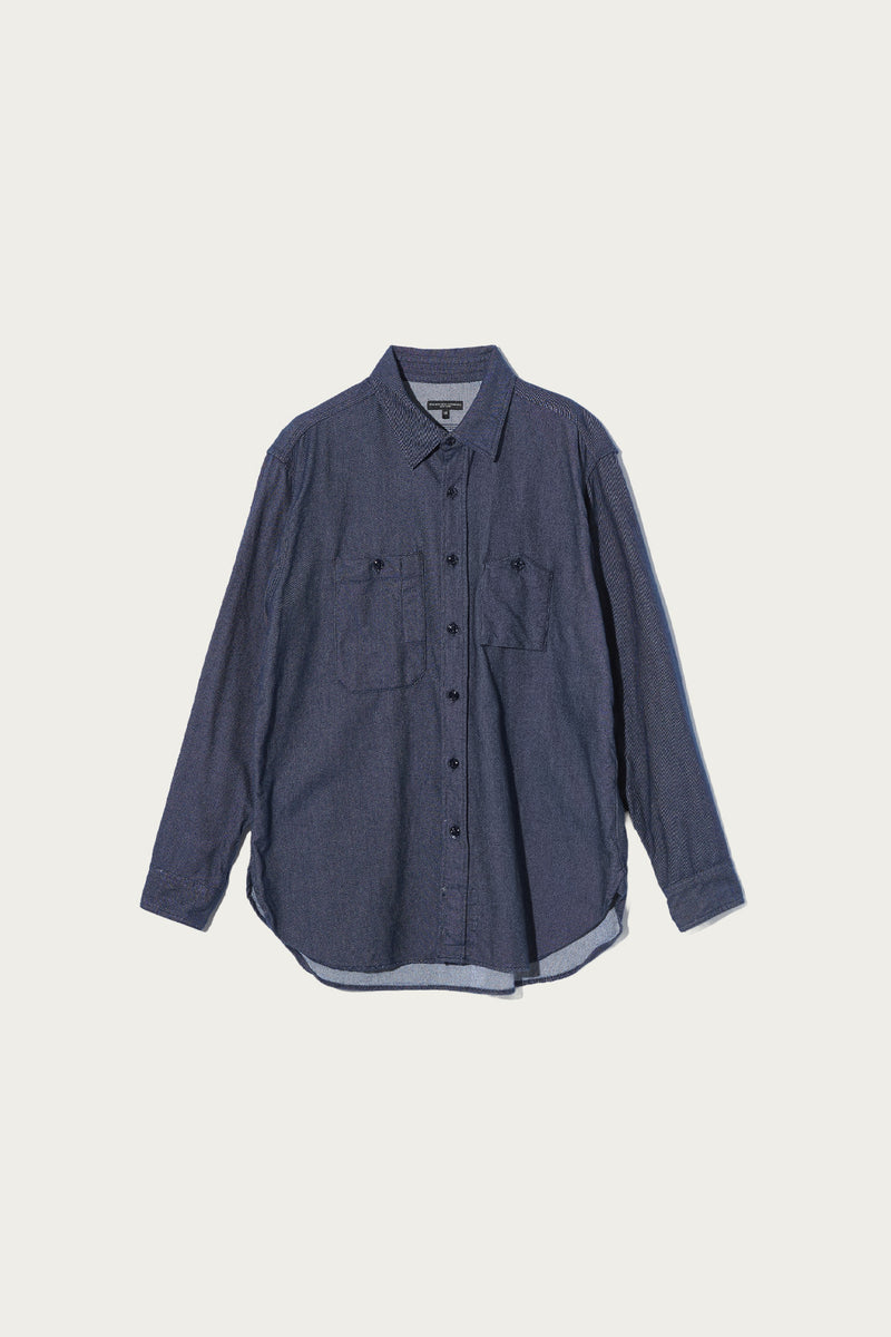 Engineered Garments Work Shirt | Indigo Cotton Denim Flannel