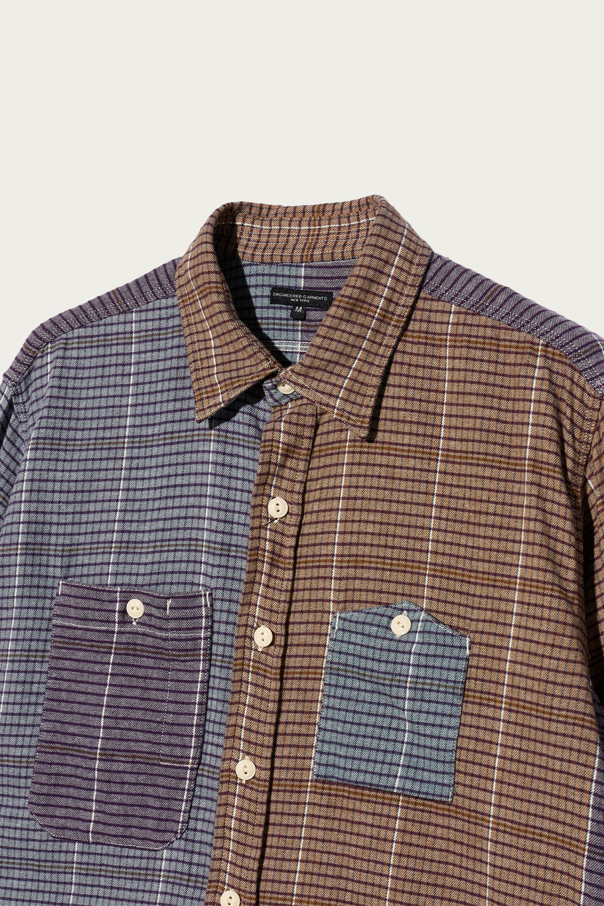 Engineered Garments - Work Shirt - Multi Color Cotton Color Block Check - Canoe Club