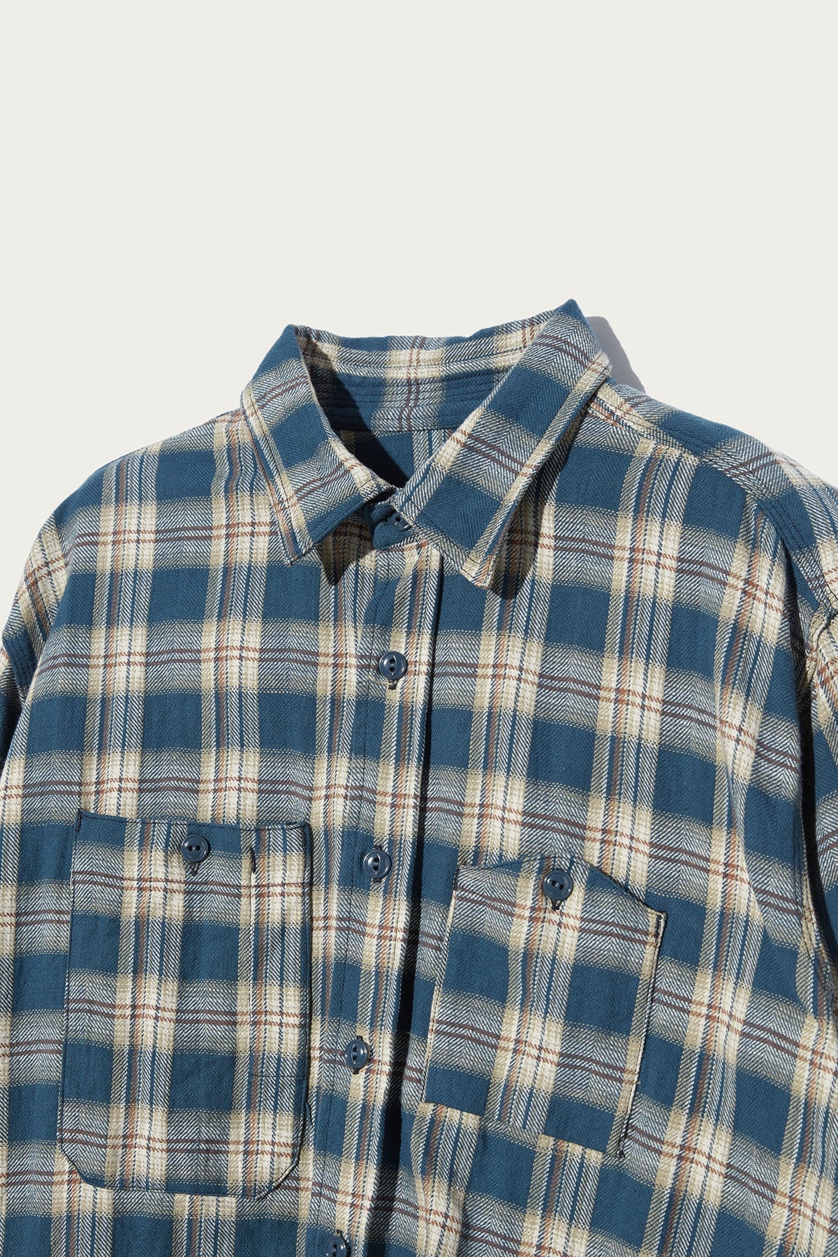 Engineered Garments - Work Shirt - Navy Cotton Plaid Jacquard - Canoe Club