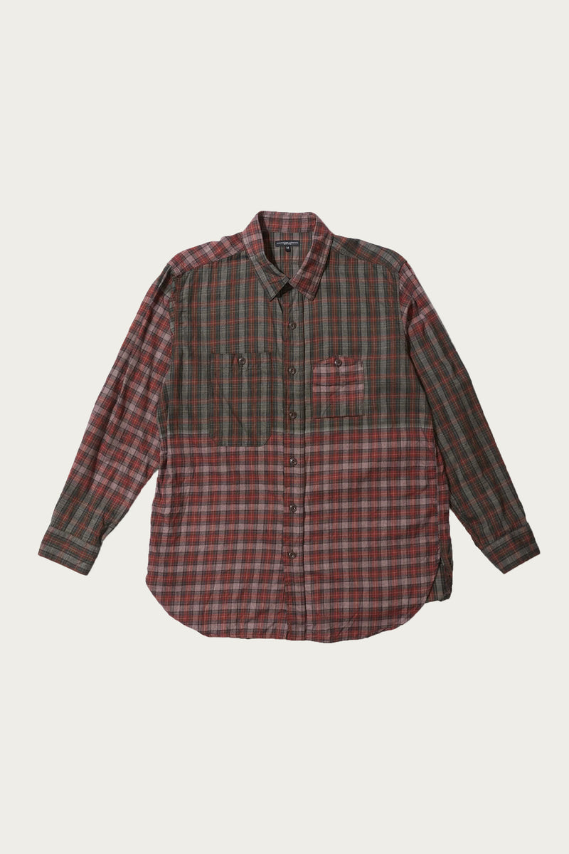 Engineered Garments Work Shirt | Olive/Red Cotton Smoky Plaid | Canoe Club