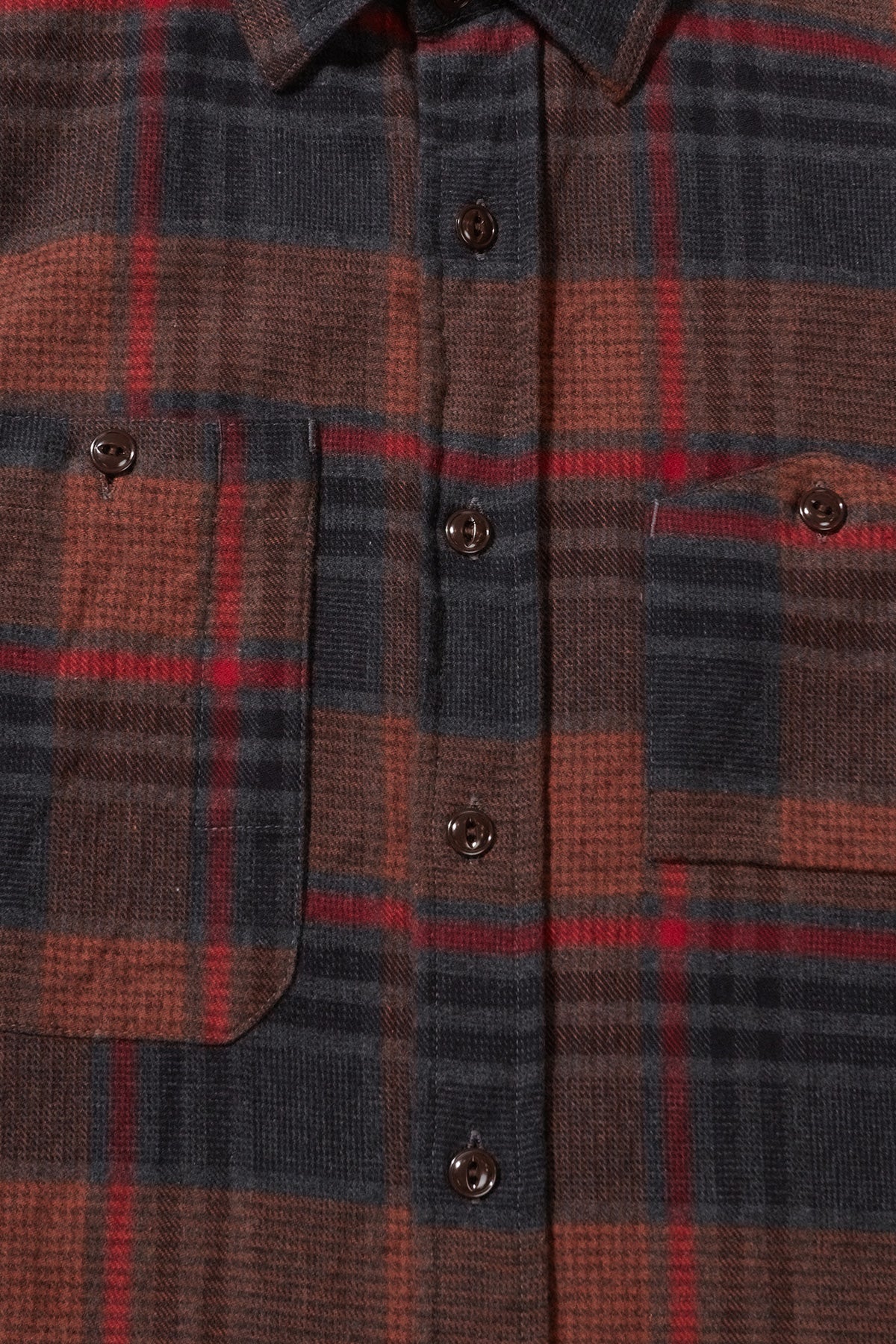 Engineered Garments - Work Shirt - Orange/Red Cotton Plaid Flannel - Canoe Club