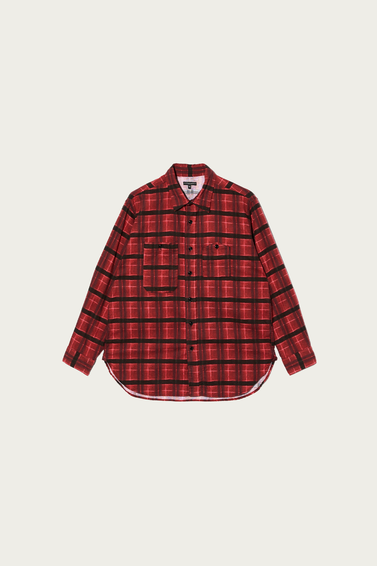 Engineered Garments - Work Shirt - Red/Black Cotton Printed Plaid Flannel - Canoe Club