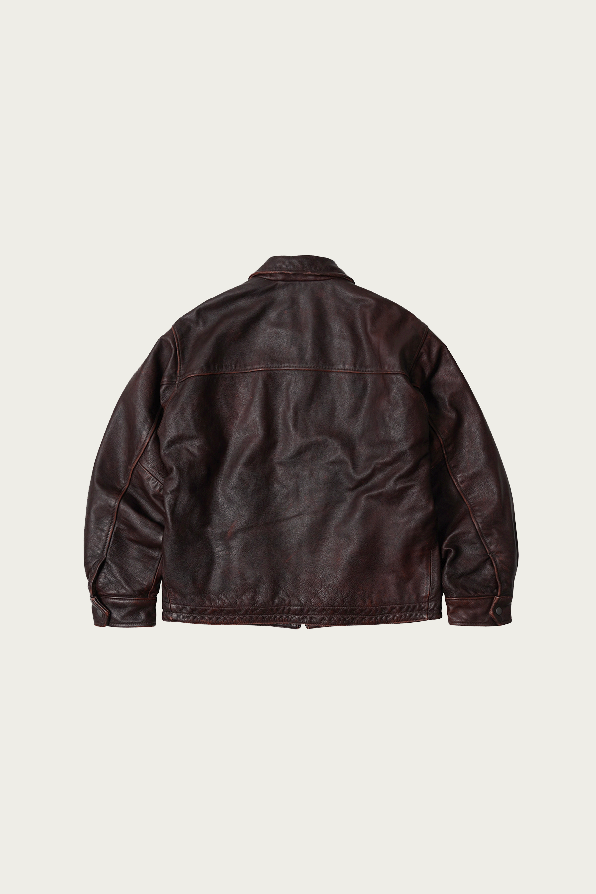 FrizmWORKS - Destroyed Cowhide Leather Jacket - Washed Brown - Canoe Club