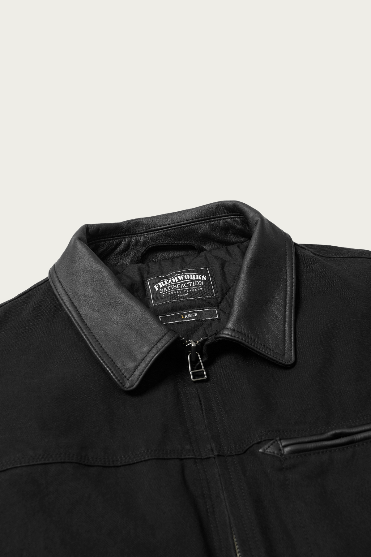 FrizmWORKS - Heavy Canvas Destroyed Work Jacket - Black - Canoe Club