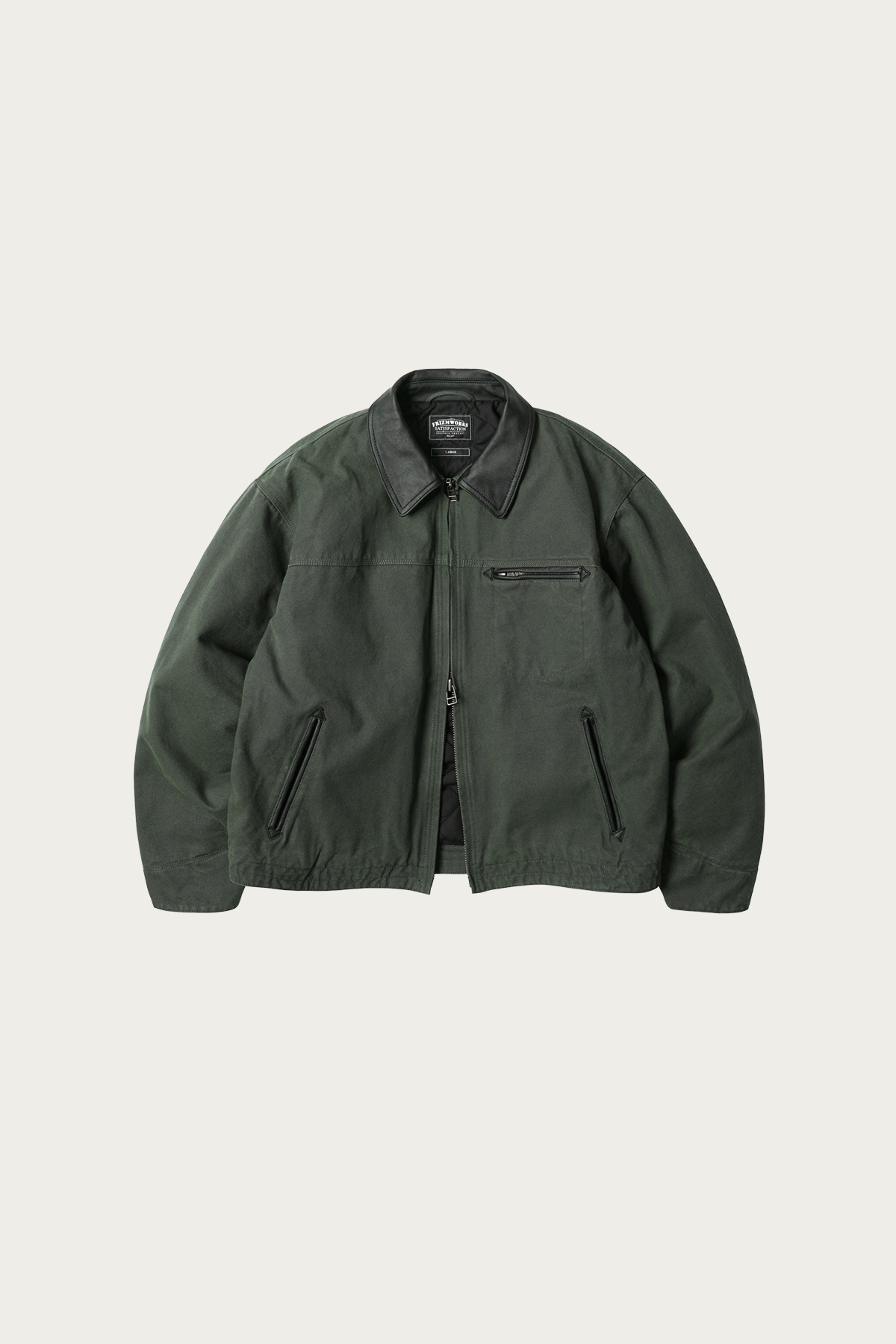 FrizmWORKS - Heavy Canvas Destroyed Work Jacket - Olive - Canoe Club