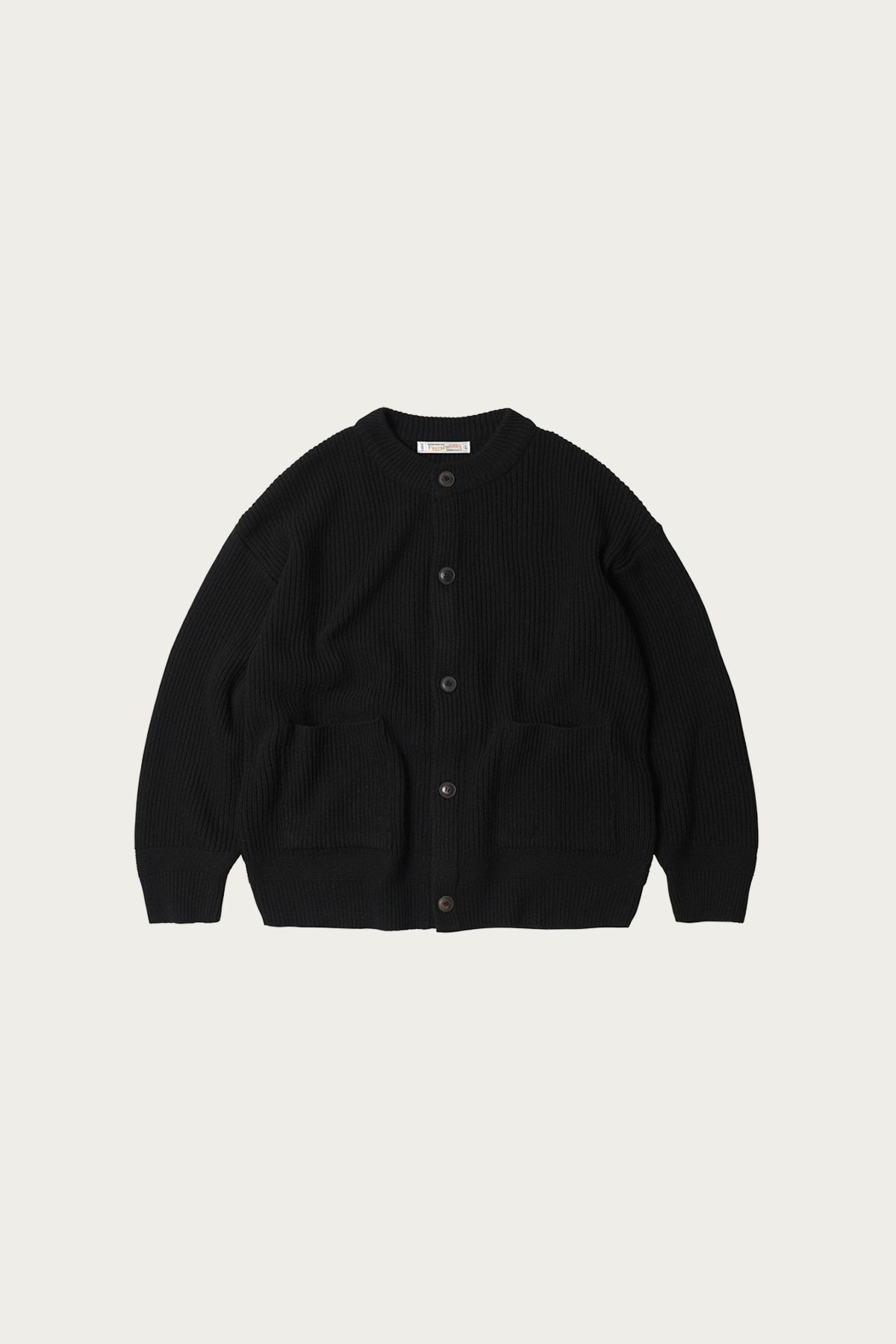 FrizmWORKS - Heavy Wool Round Cardigan - Black - Canoe Club