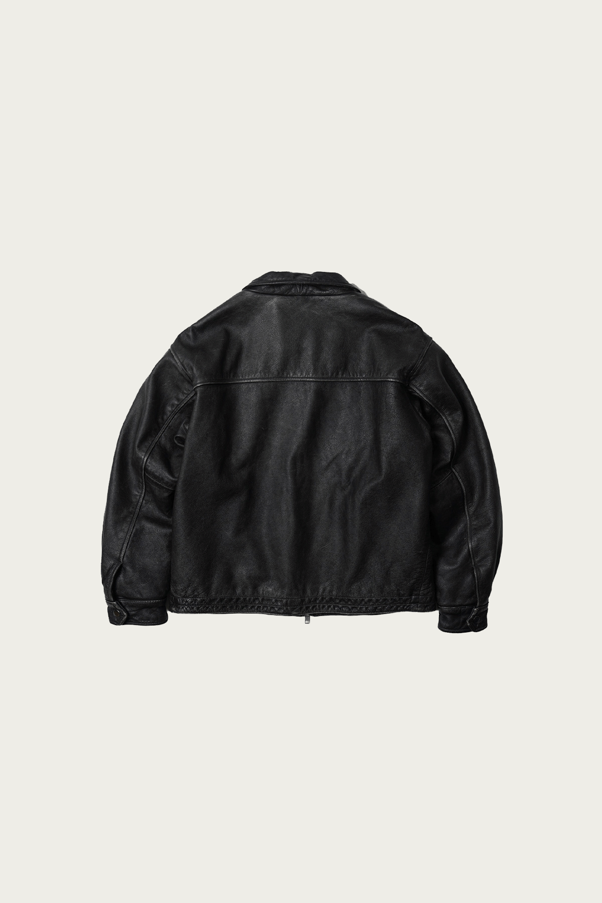 FrizmWORKS - Destroyed Cowhide Leather Jacket - Washed Black - Canoe Club